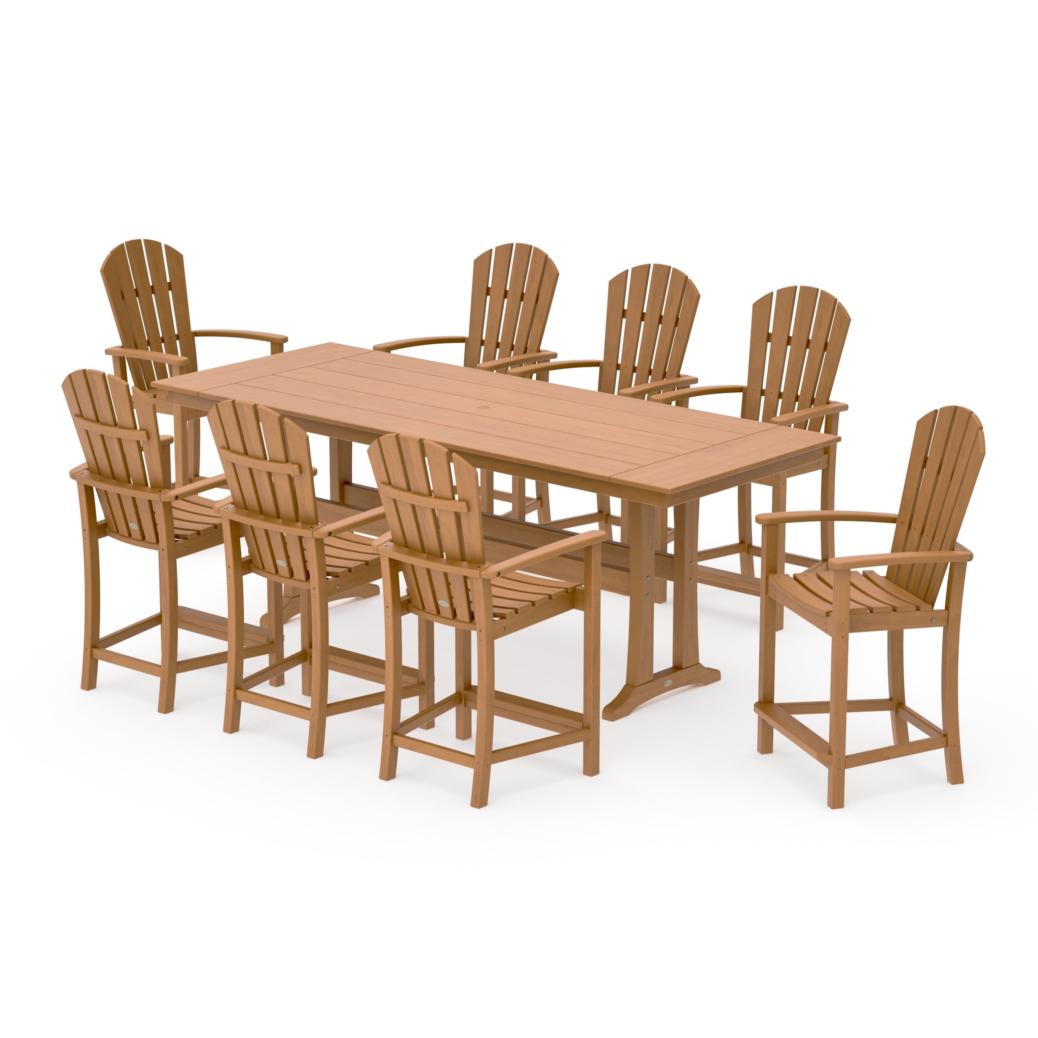 Palm Coast 9-Piece Farmhouse Counter Set with Trestle Legs