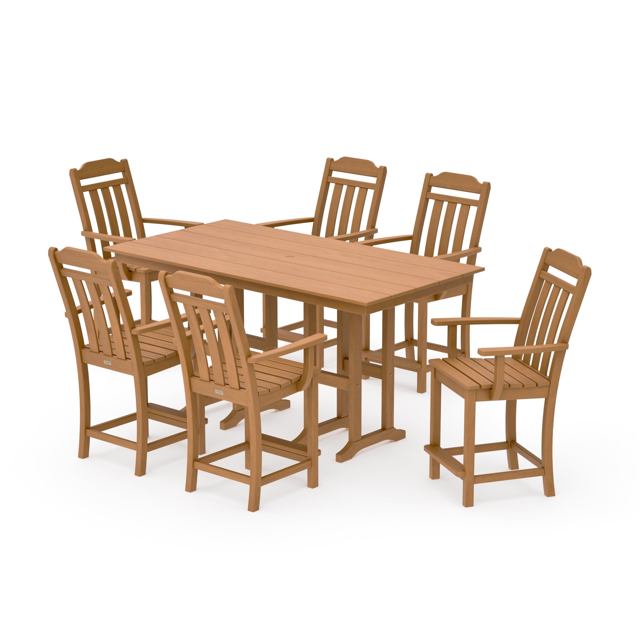 Cottage Arm Chair 7-Piece Farmhouse Counter Set