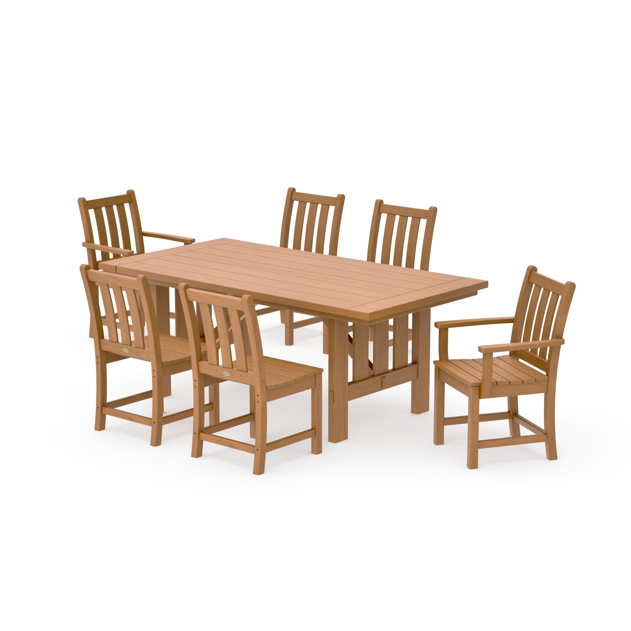 Traditional Garden 7-Piece Dining Set with Mission Table
