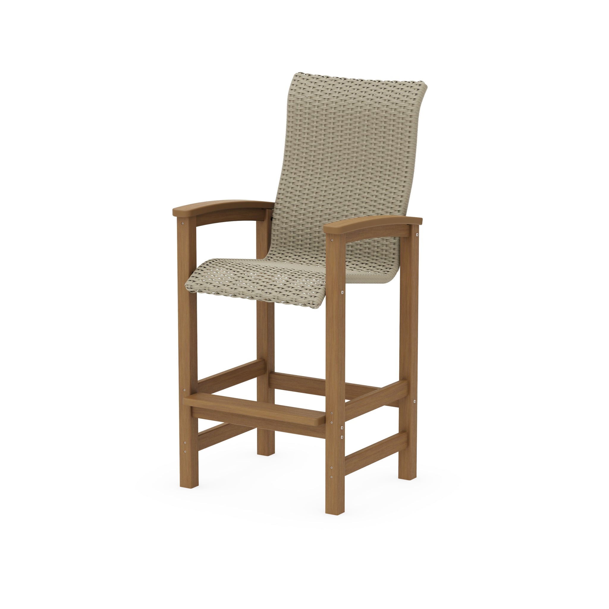 Coastal Woven High-Back Bar Chair