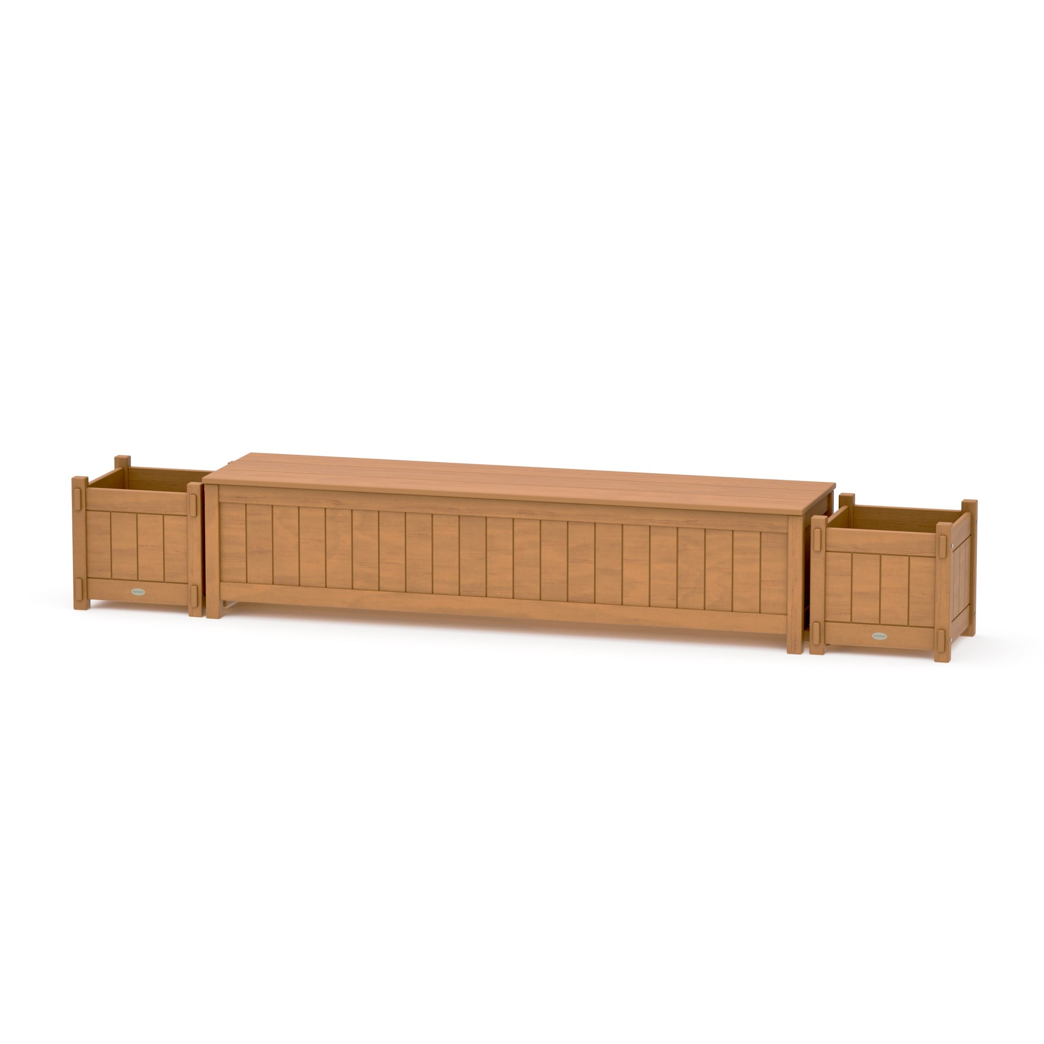 72" Vineyard Straight Planter Storage Bench Set