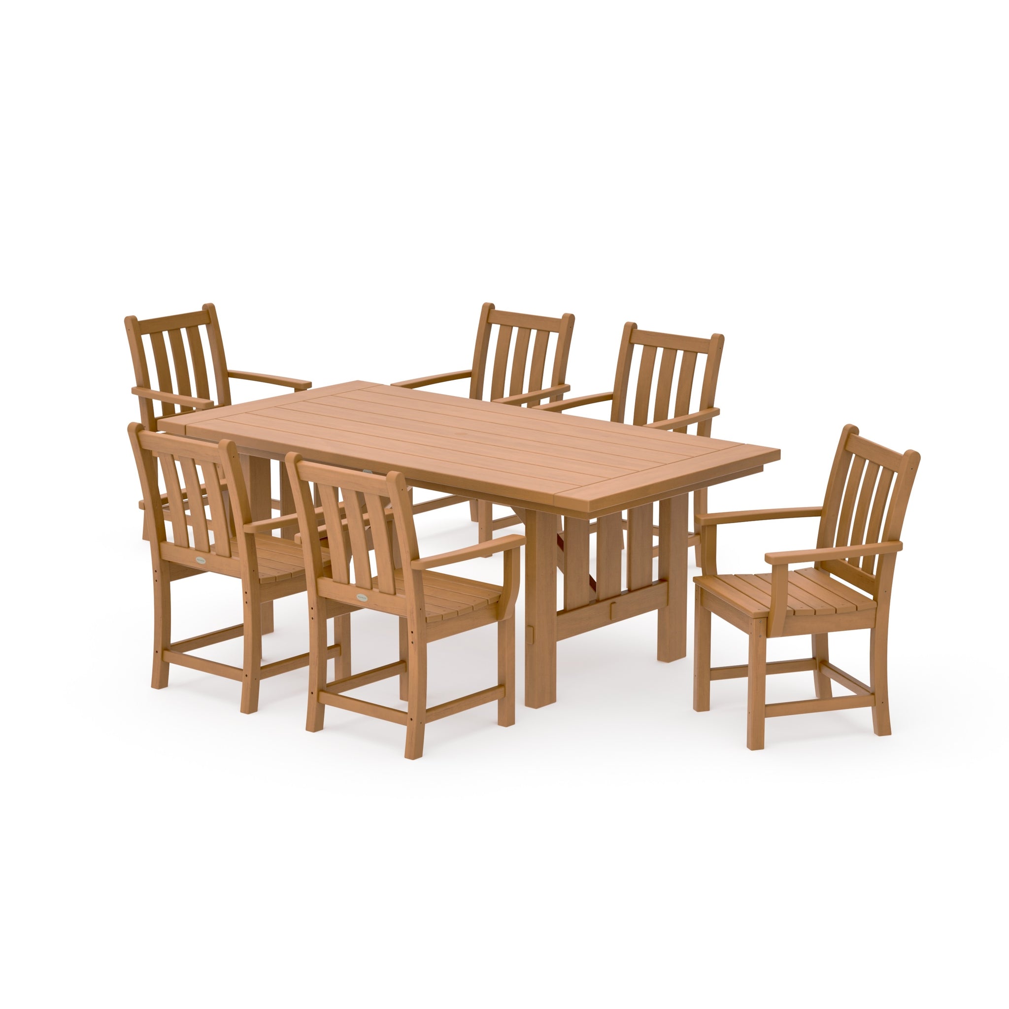 Traditional Garden Arm Chair 7-Piece Mission Dining Set