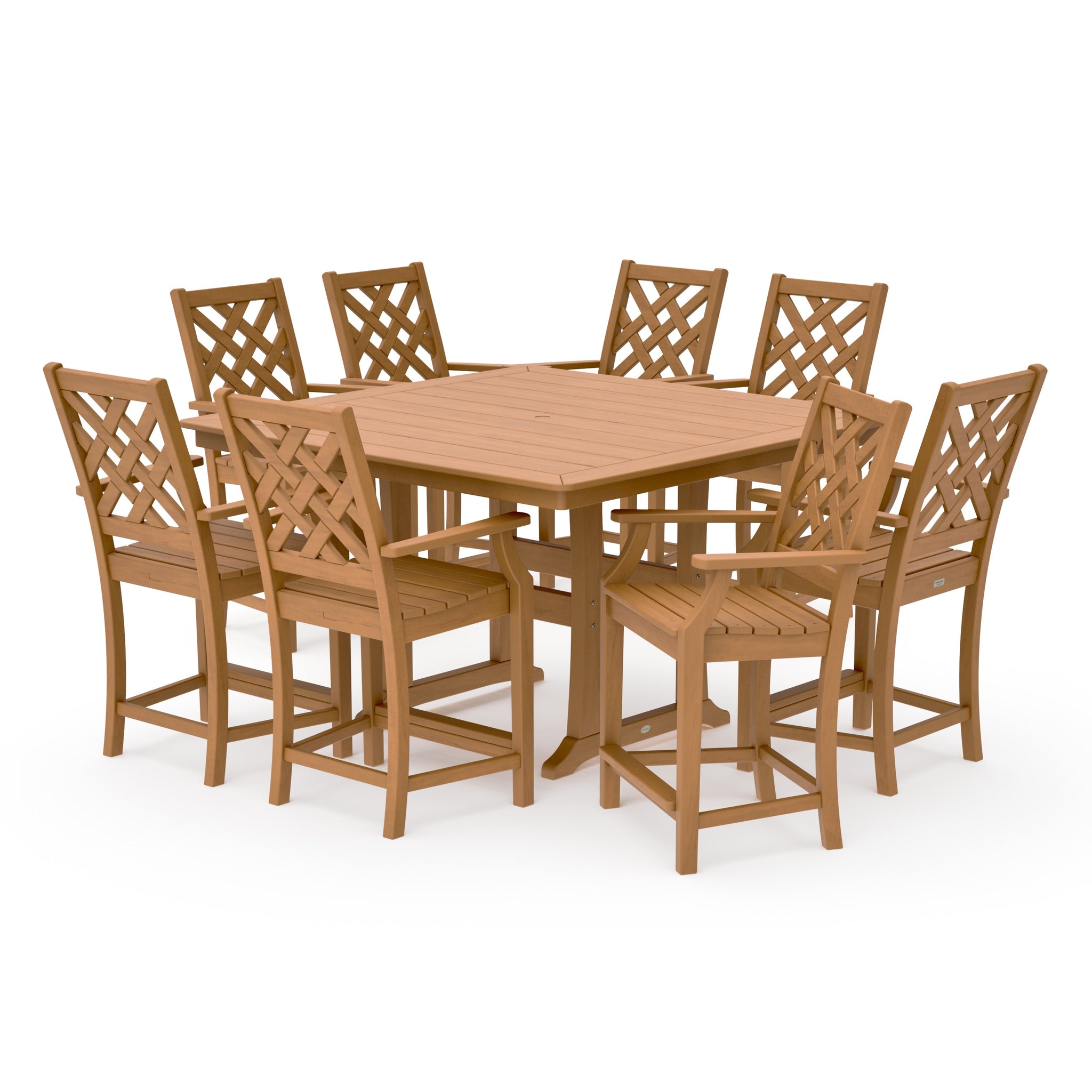 Wovendale 9-Piece Square Counter Set with Trestle Legs