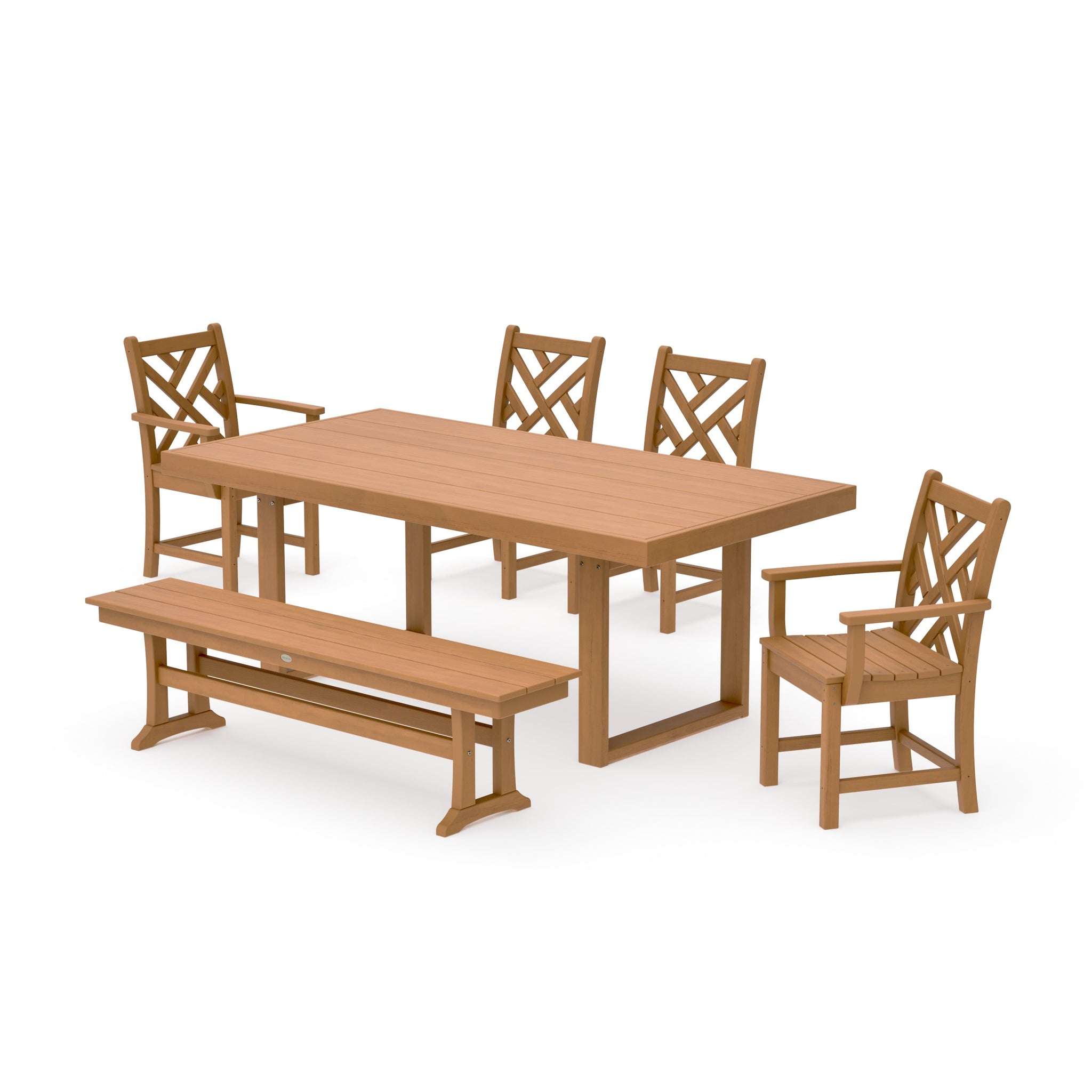 Chippendale 6-Piece Dining Set with Bench