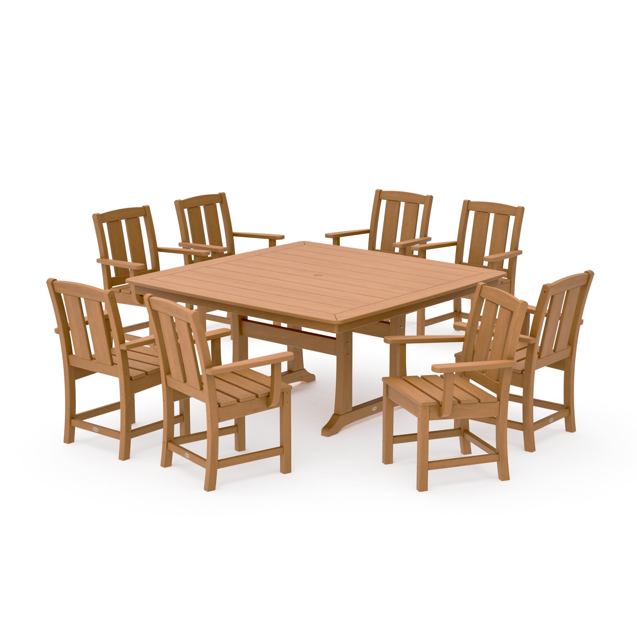 Mission 9-Piece Square Dining Set with Trestle Legs
