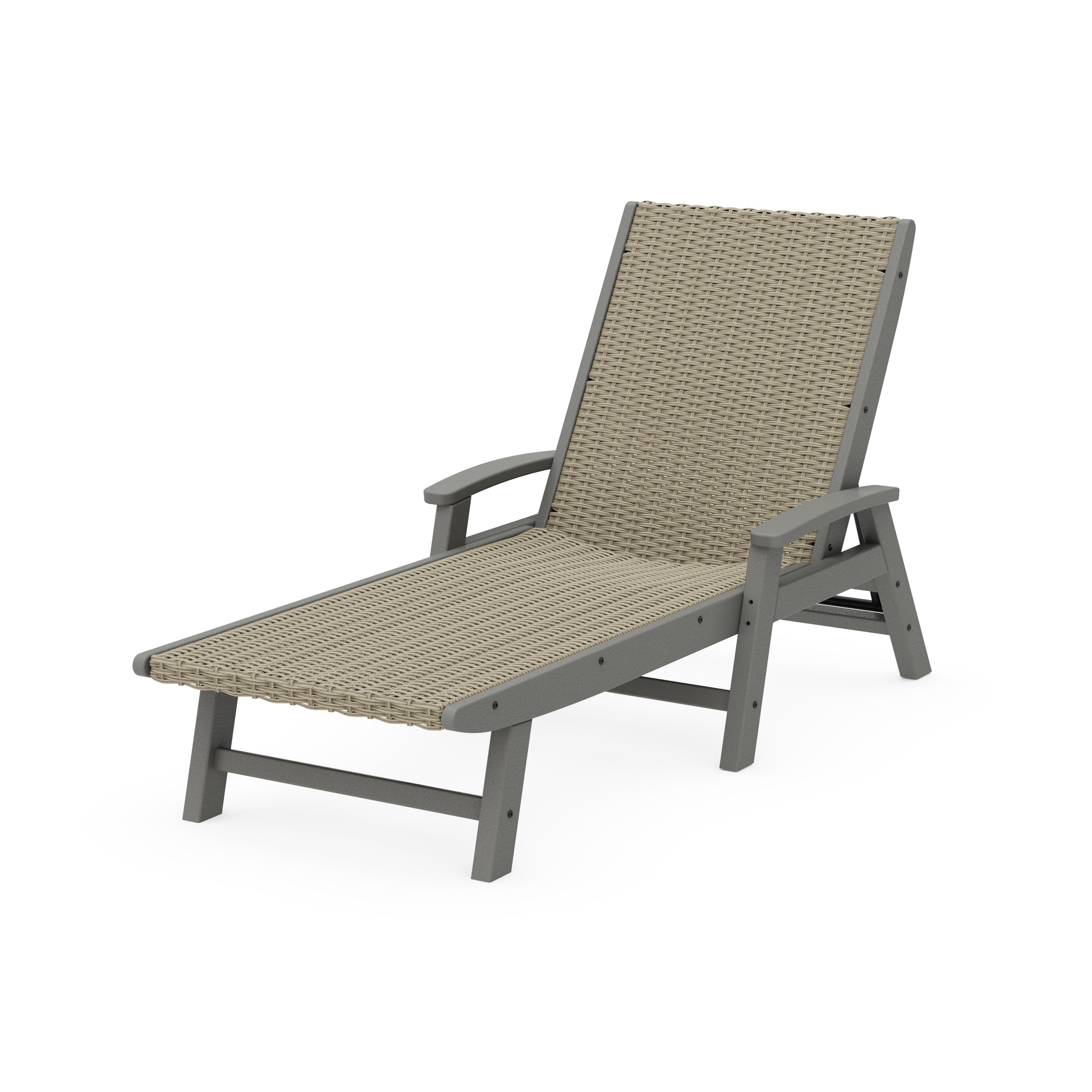 Coastal Woven Chaise with Arms