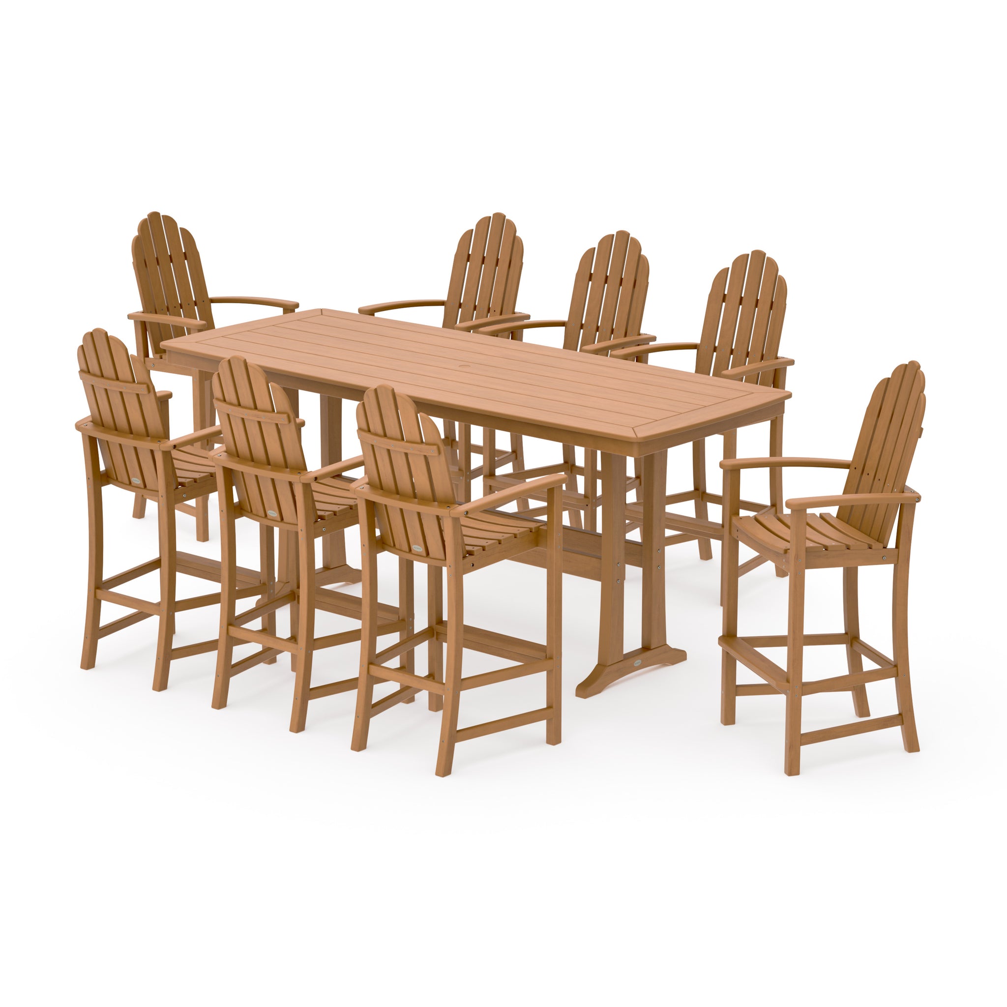 Classic Adirondack 9-Piece Bar Set with Trestle Legs