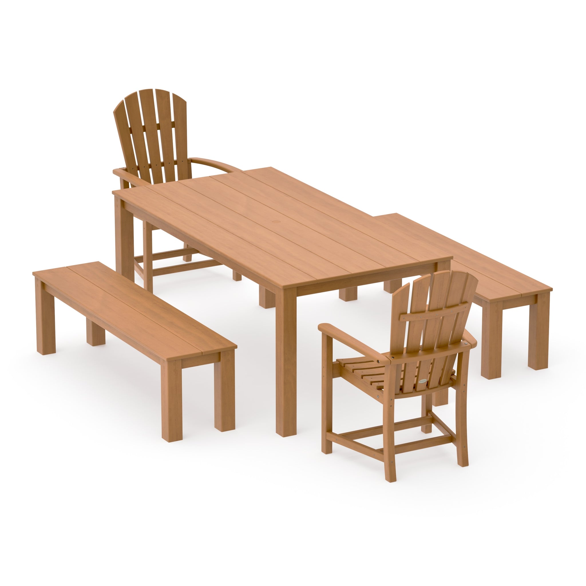Palm Coast 5-Piece Parsons Dining Set with Benches