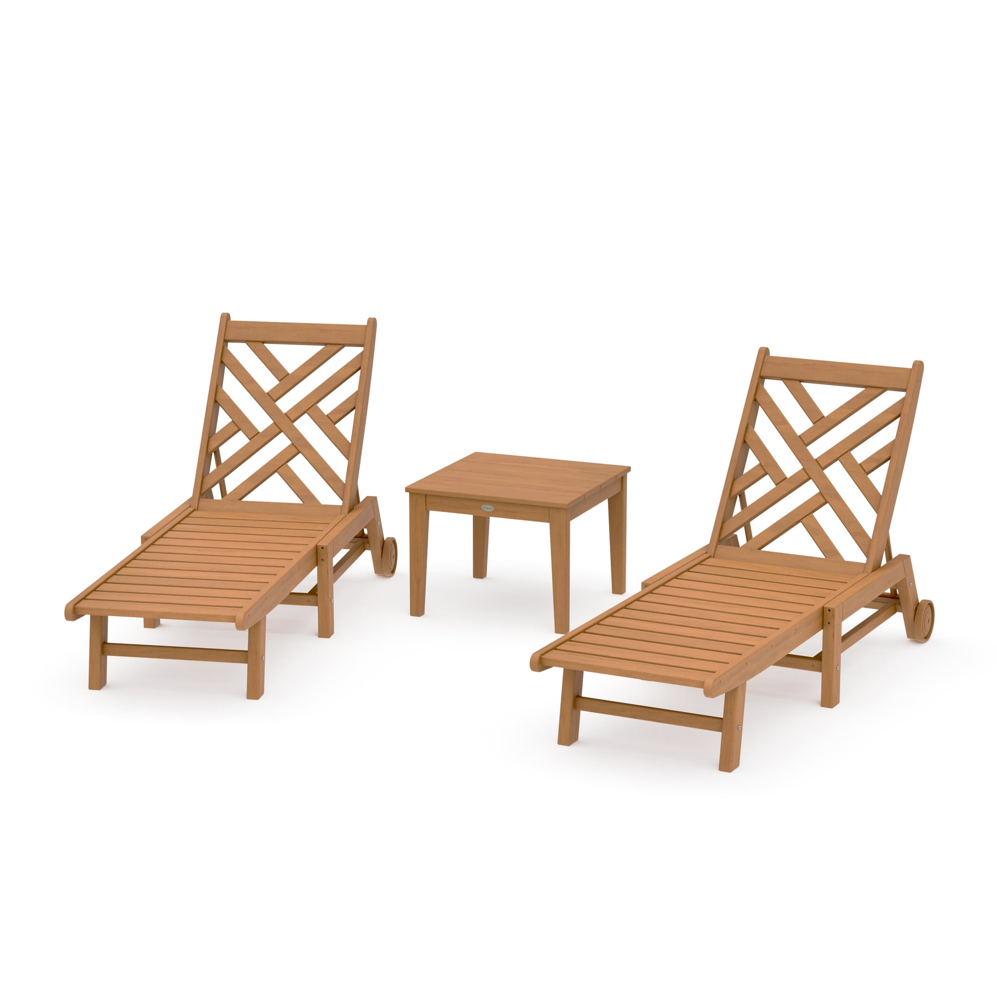 Chippendale 3-Piece Chaise Set with Wheels