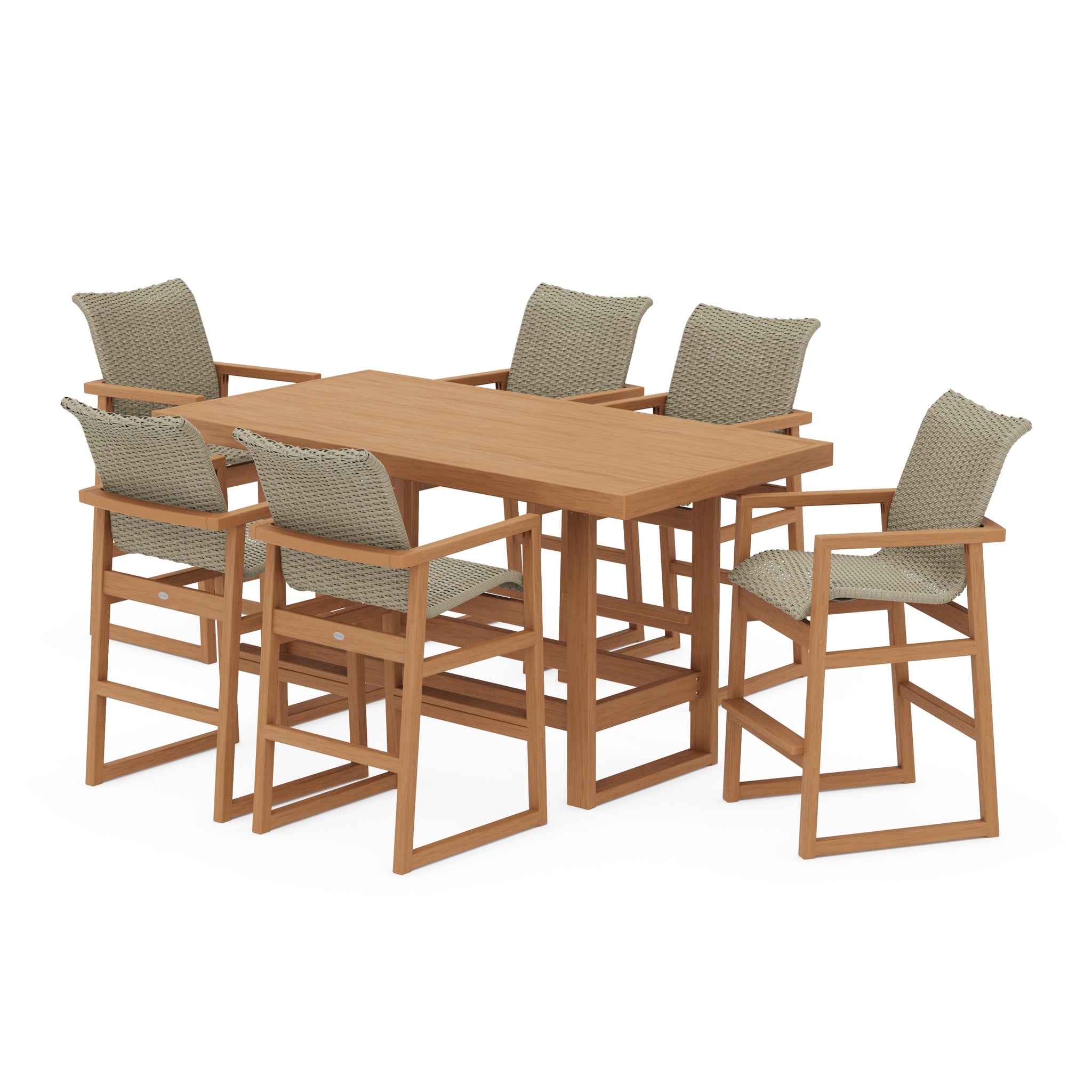EDGE Woven Arm Chair 7-Piece Bar Set
