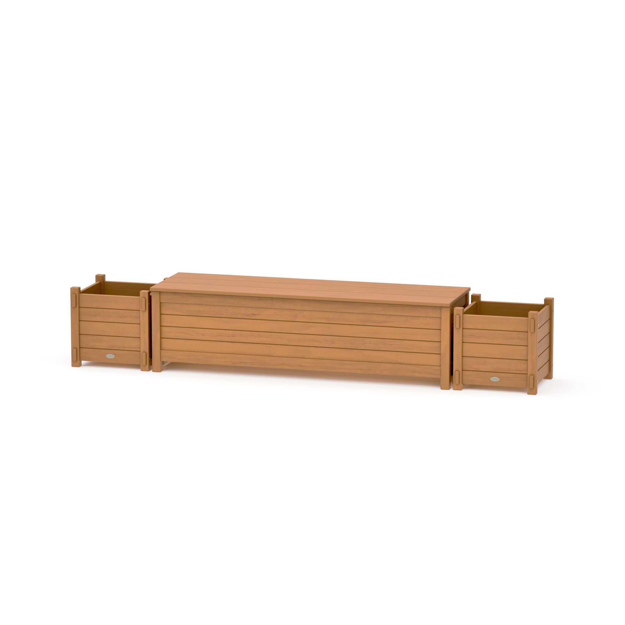 60" Nautical Straight Planter Storage Bench Set