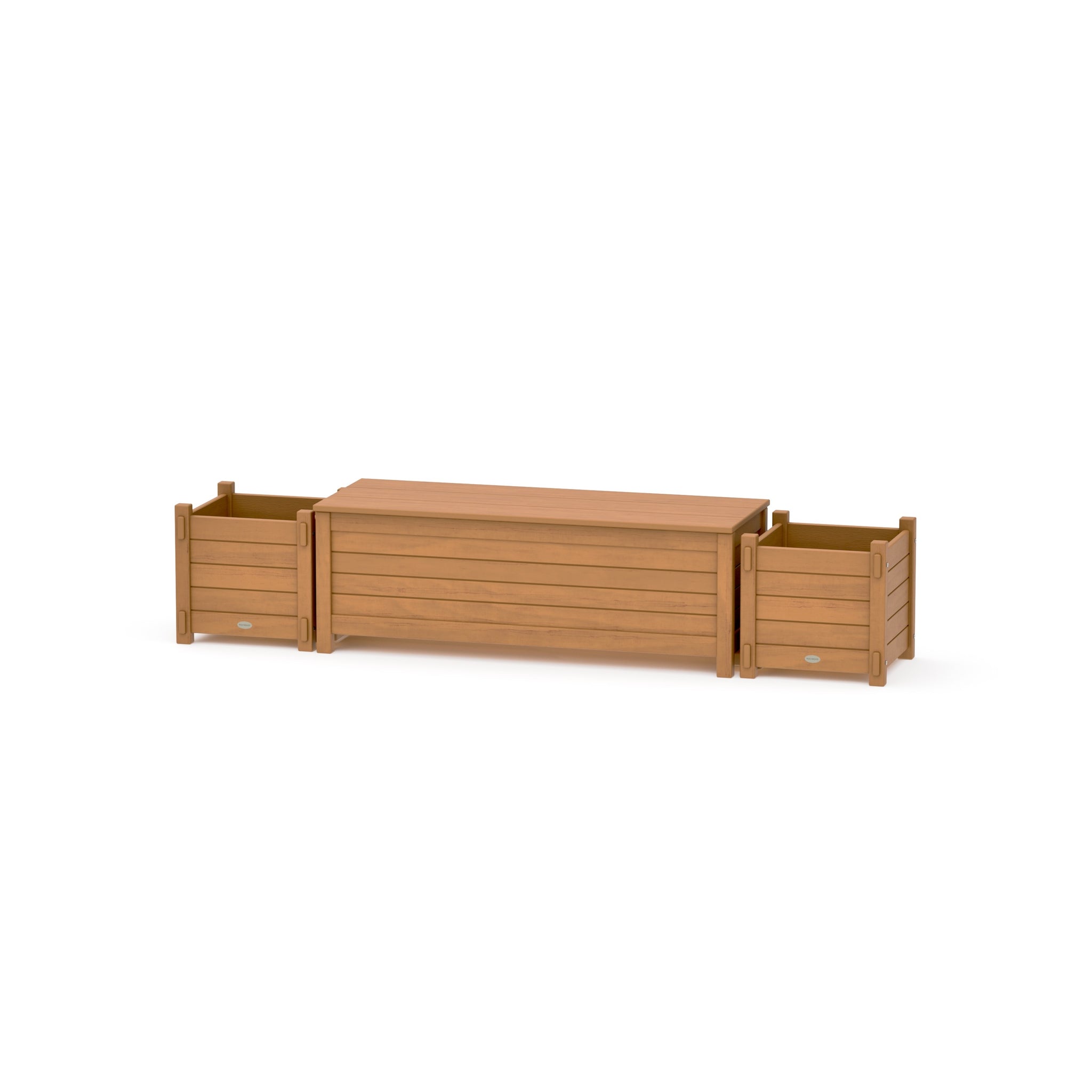 48" Nautical Straight Planter Storage Bench Set