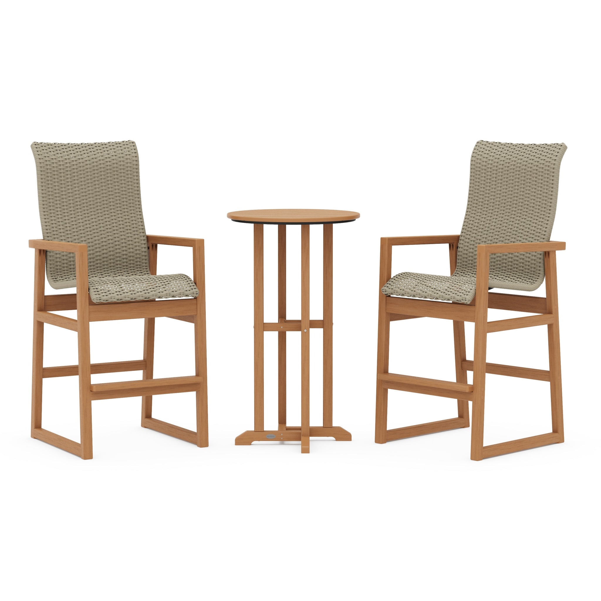 EDGE Woven Highback 3-Piece Farmhouse Bar Set