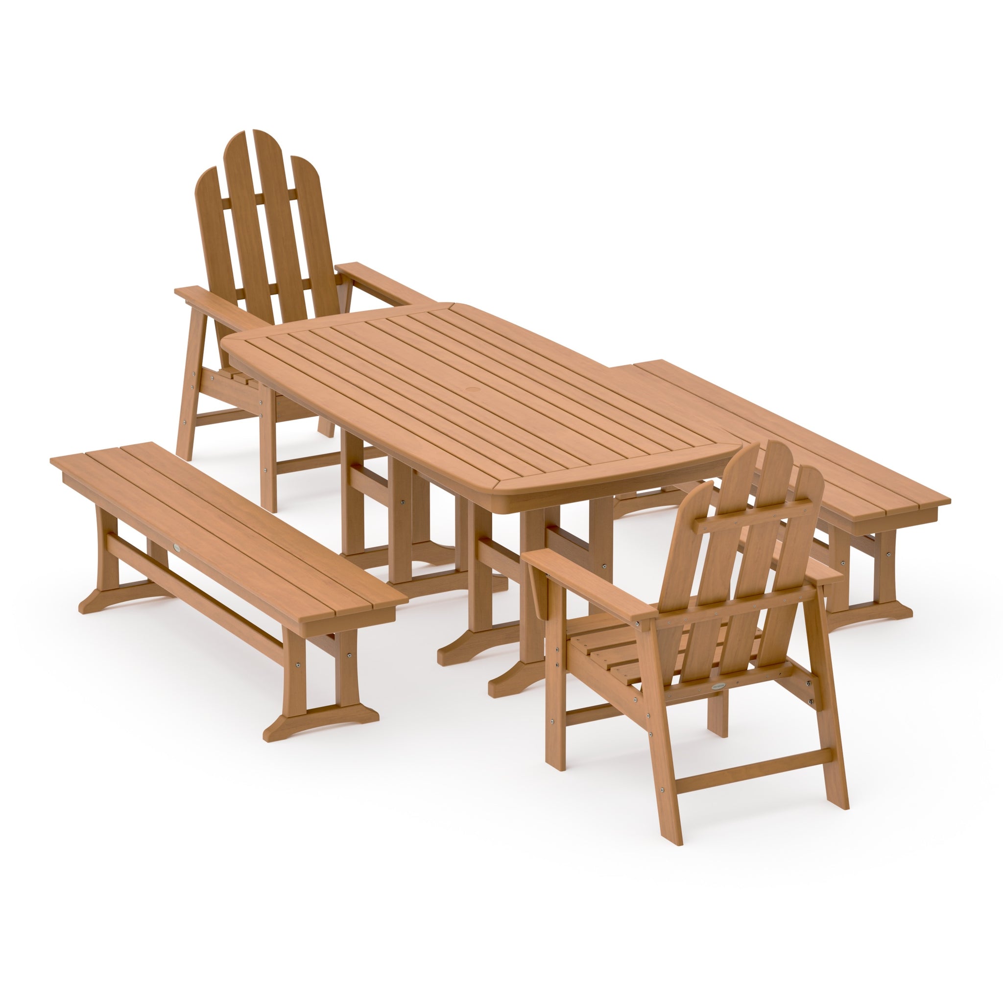Long Island 5-Piece Dining Set with Benches