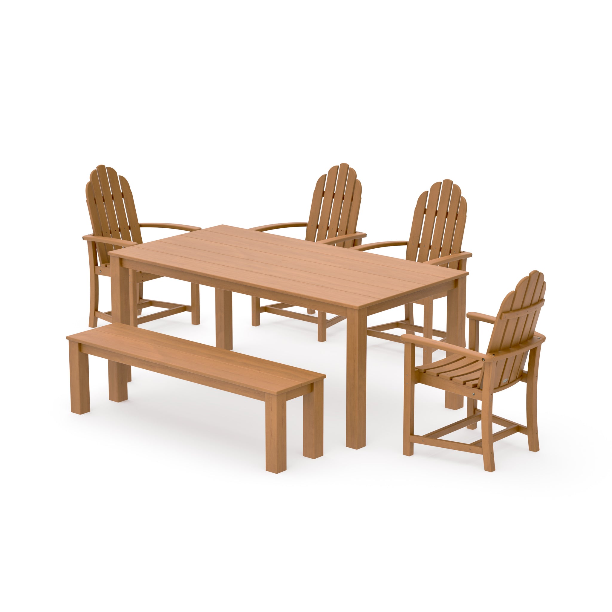 Classic Adirondack 6-Piece Parsons Dining Set with Bench