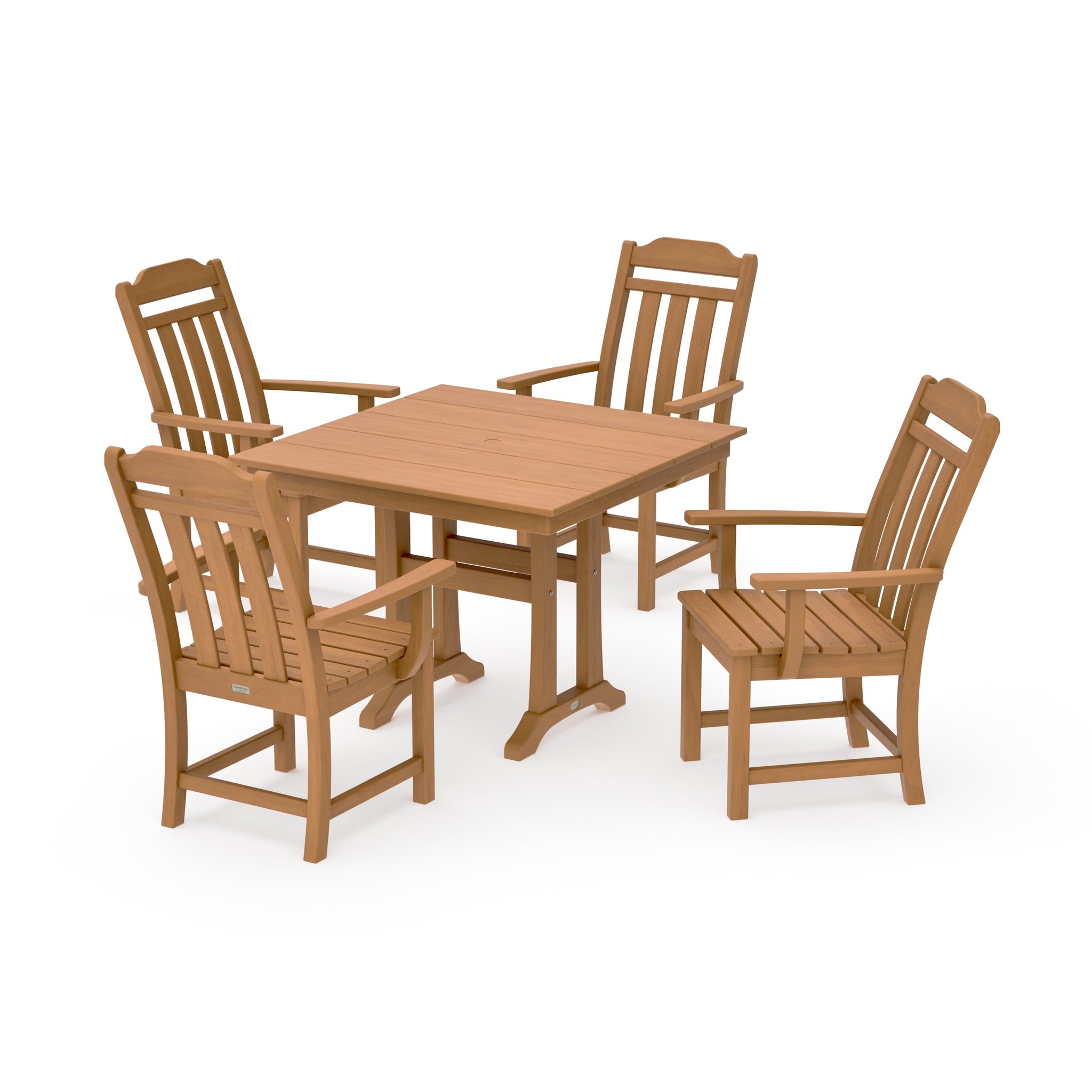 Cottage 5-Piece Farmhouse Dining Set with Trestle Legs