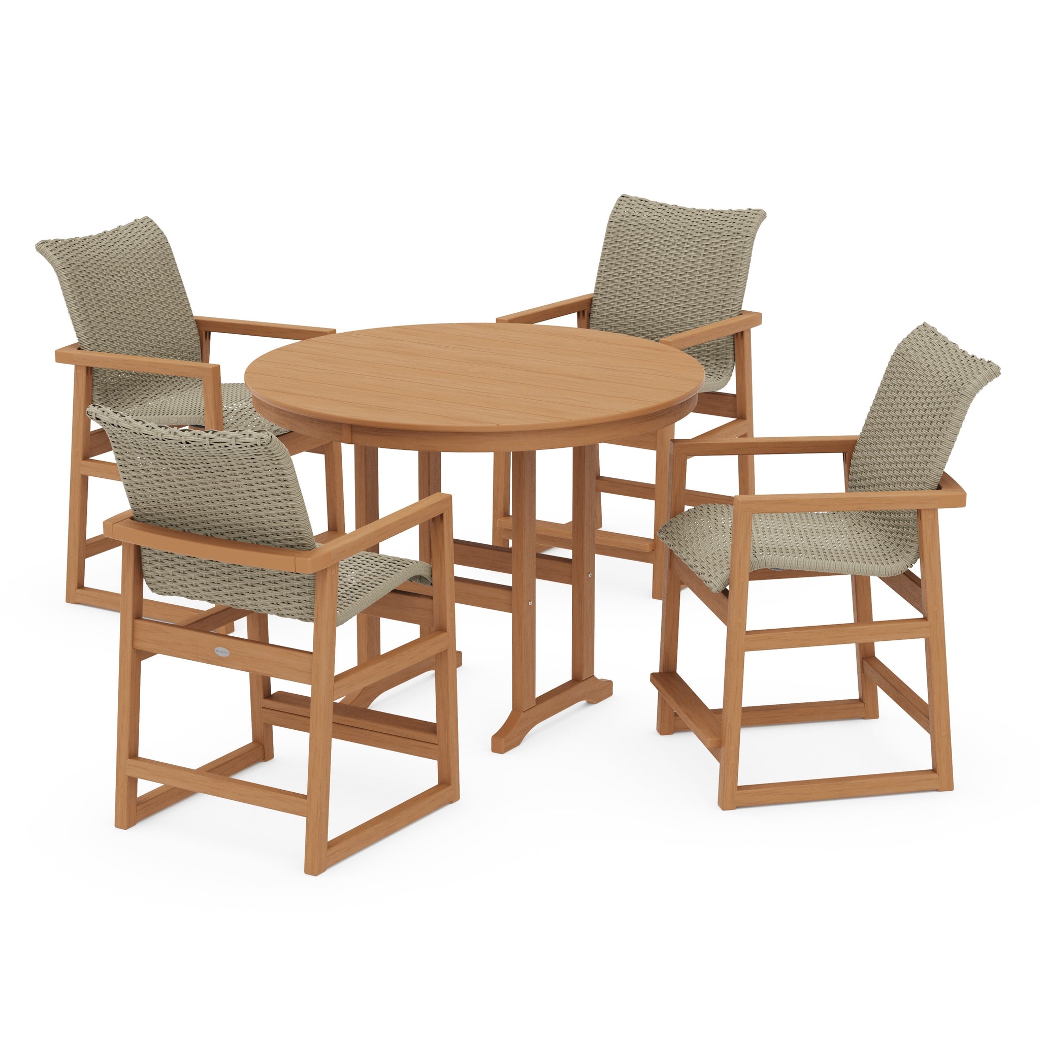 EDGE Woven 5-Piece Round Farmhouse Counter Set