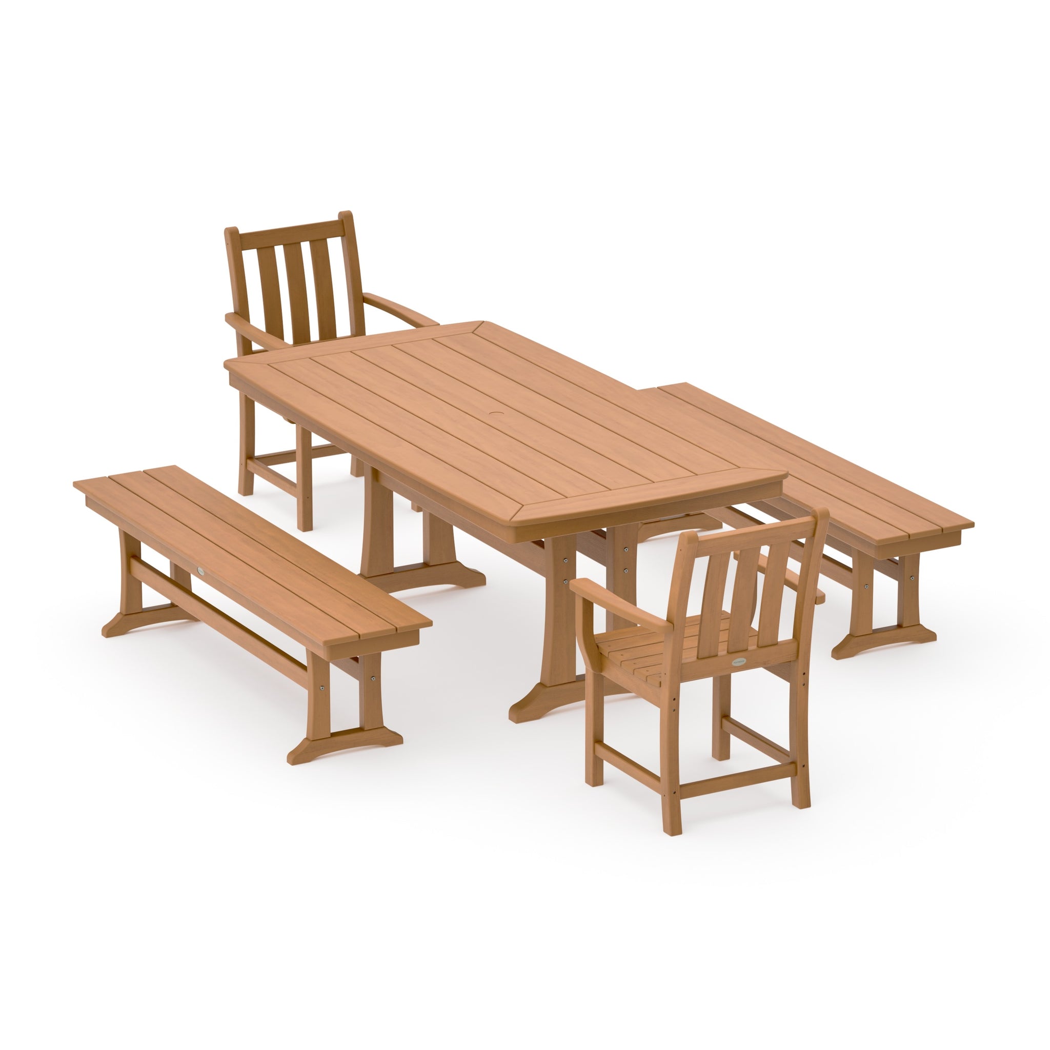 Traditional Garden 5-Piece Dining Set with Trestle Legs