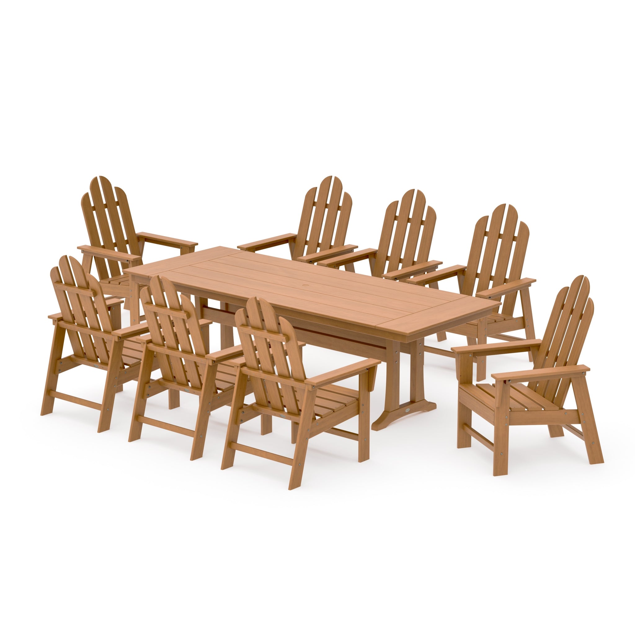 Long Island 9-Piece Farmhouse Dining Set with Trestle Legs
