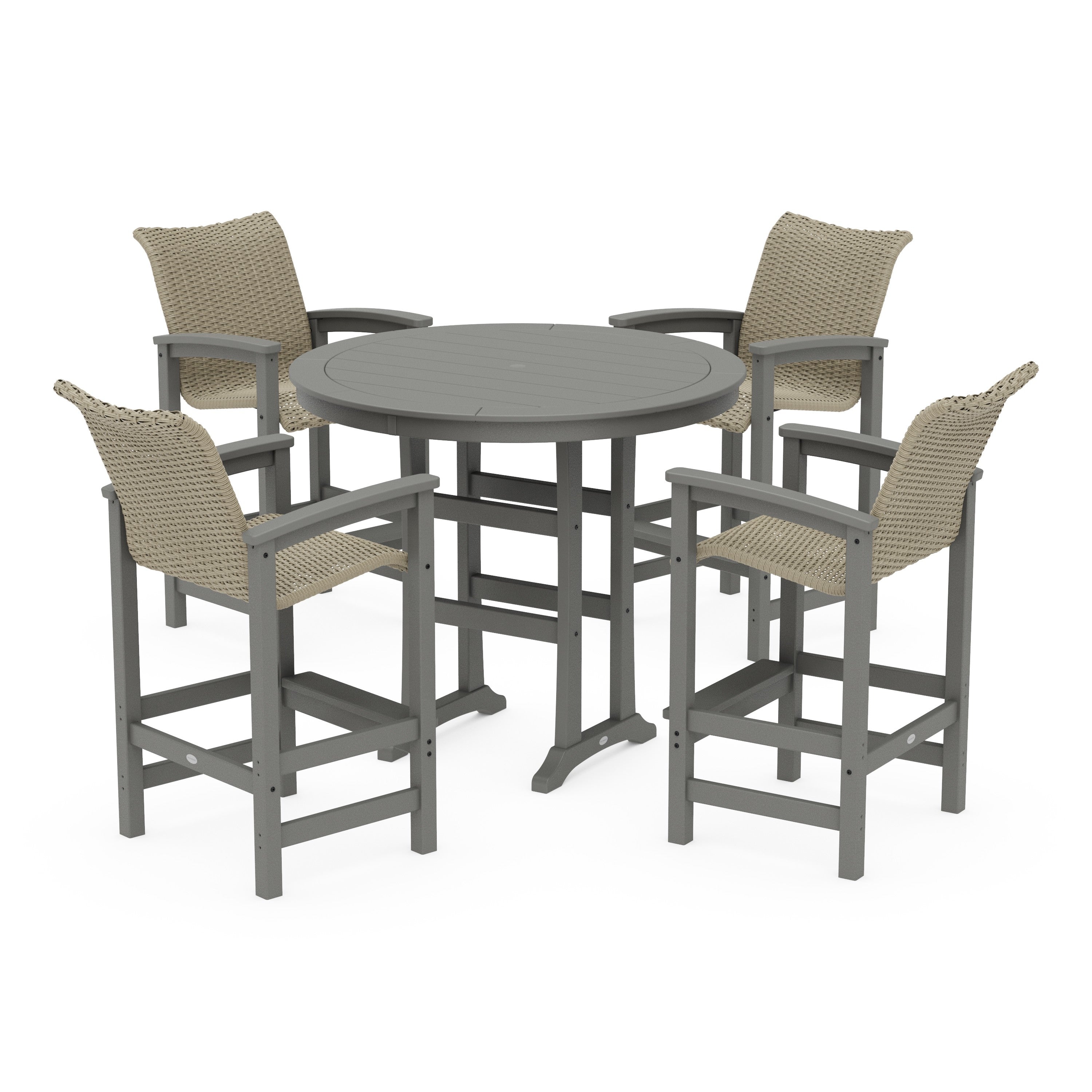 Coastal Woven 5-Piece Round Bar Set