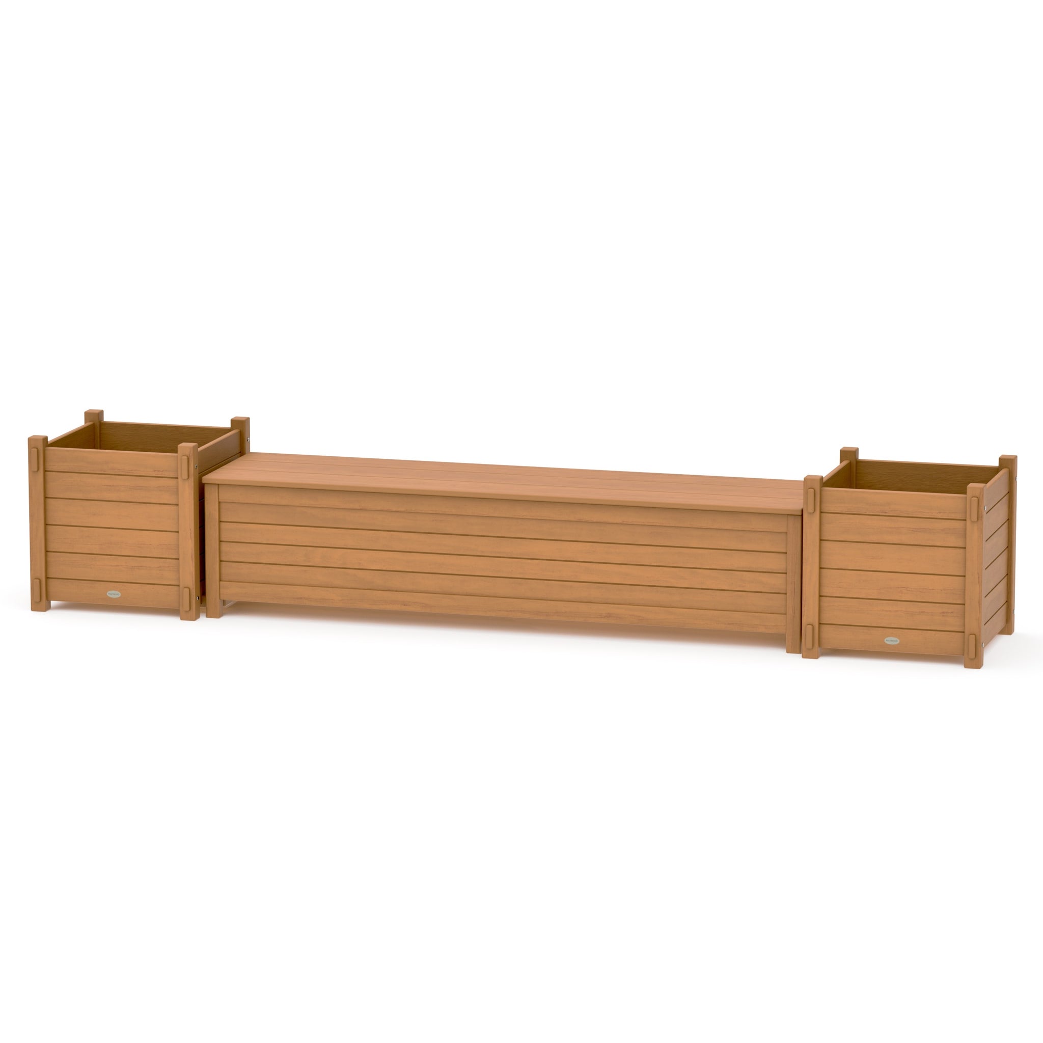 72" Nautical Straight Planter Storage Bench Set- Large