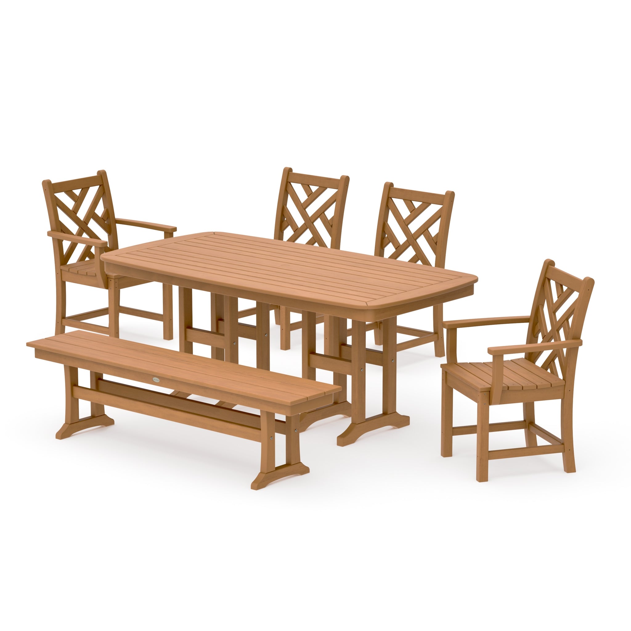 Chippendale 6-Piece Dining Set with Bench