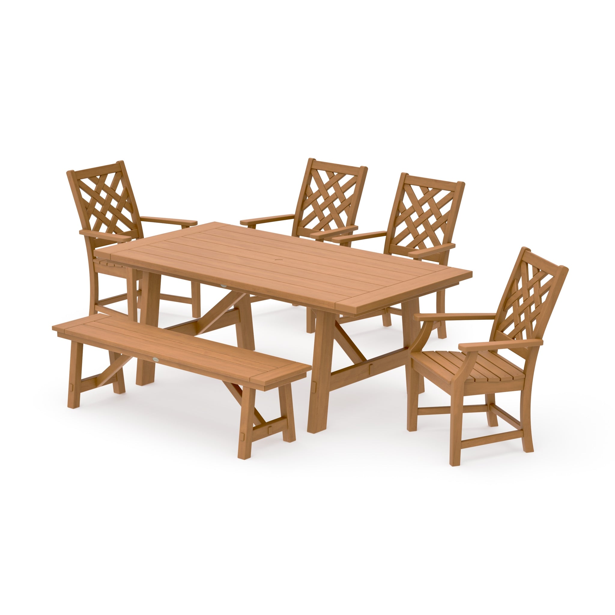 Wovendale 6-Piece Rustic Farmhouse Dining Set with Bench