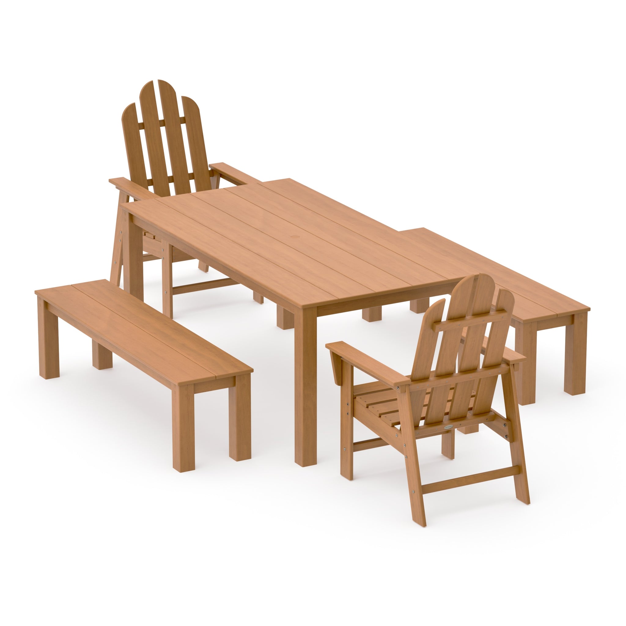 Long Island 5-Piece Parsons Dining Set with Benches