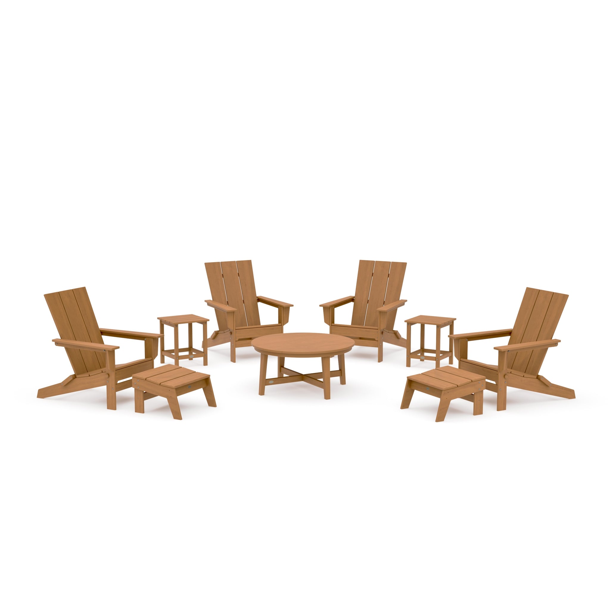 Modern Studio Folding Adirondack 9-Piece Conversation Set