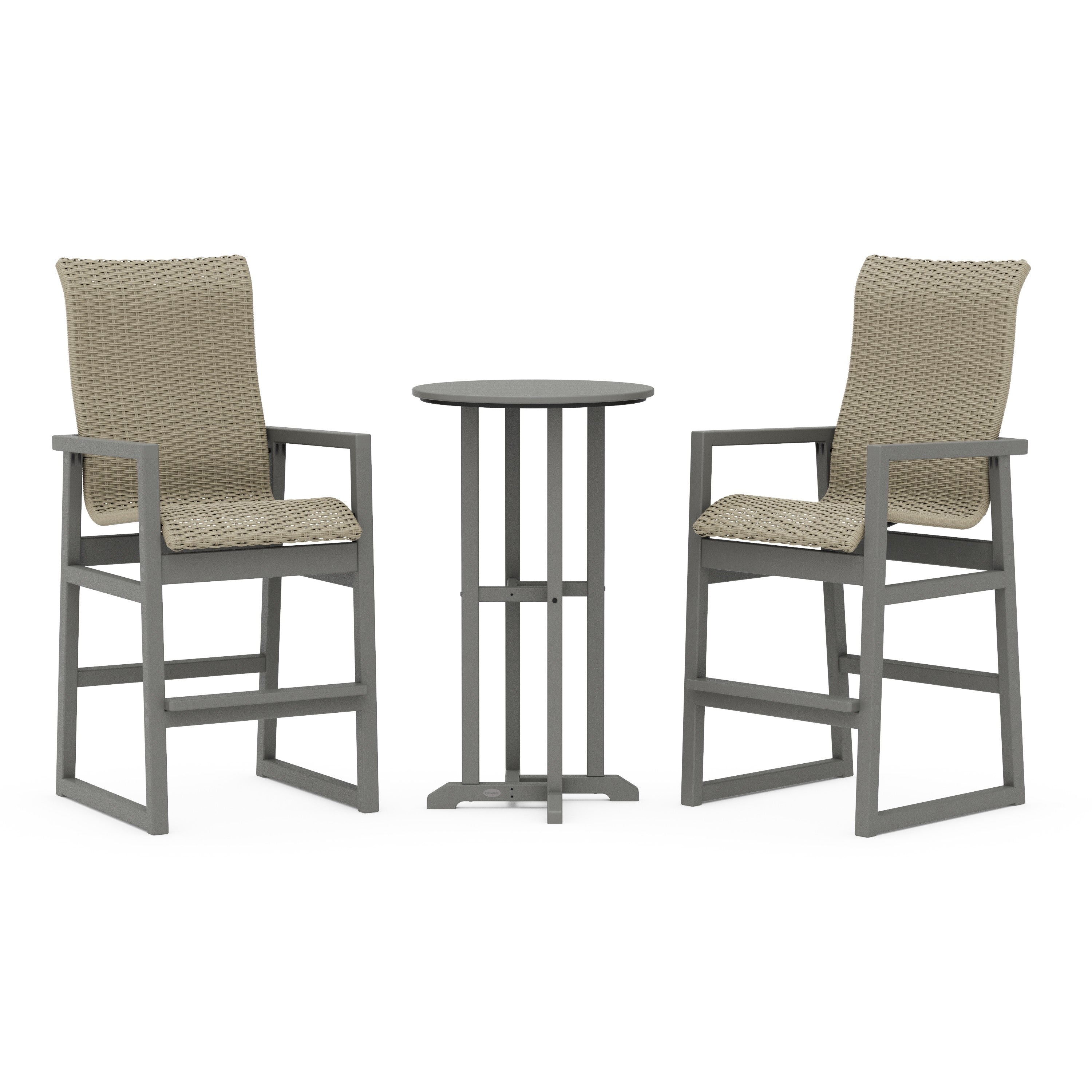 EDGE Woven Highback 3-Piece Farmhouse Bar Set