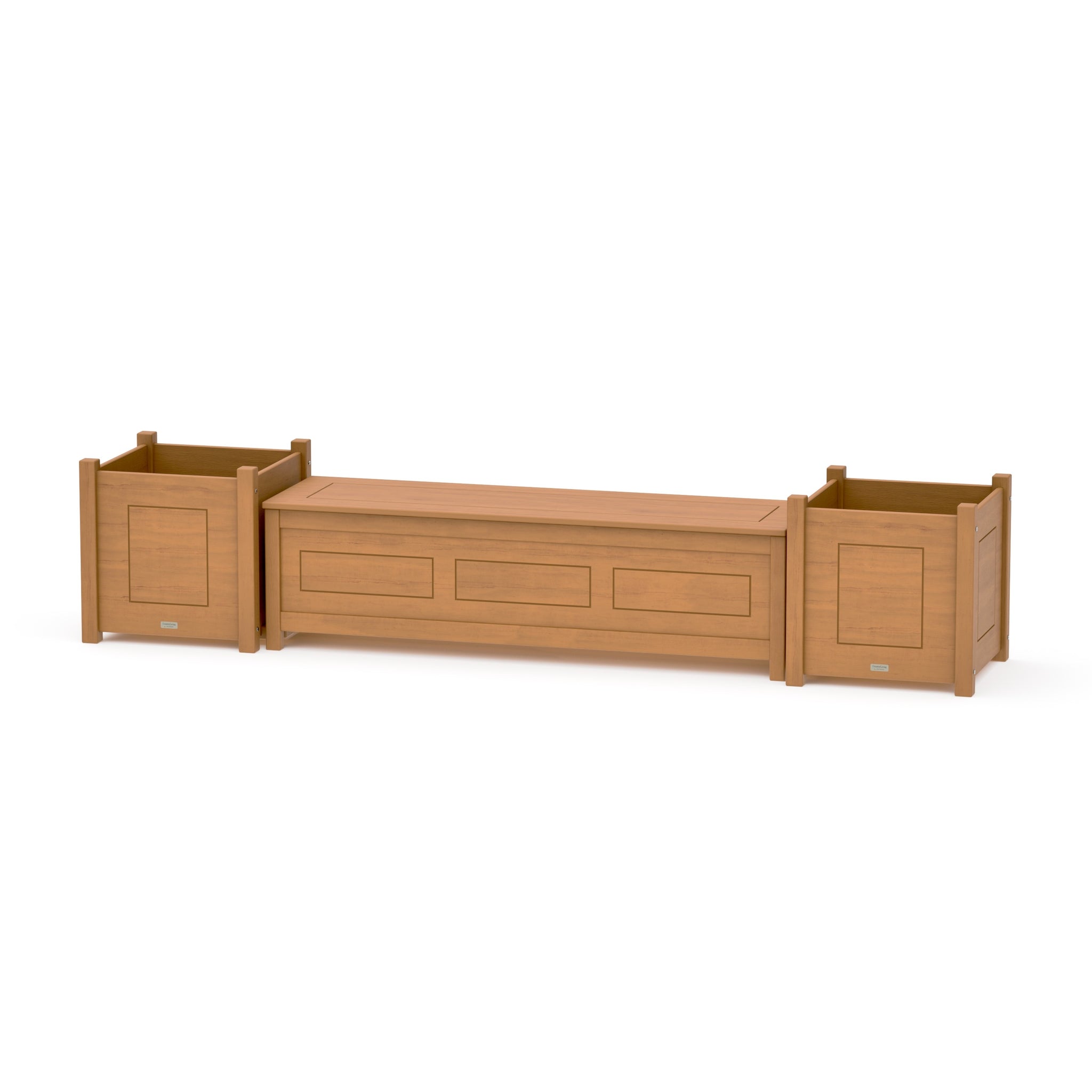 60" Country Living Straight Planter Storage Bench Set- Large