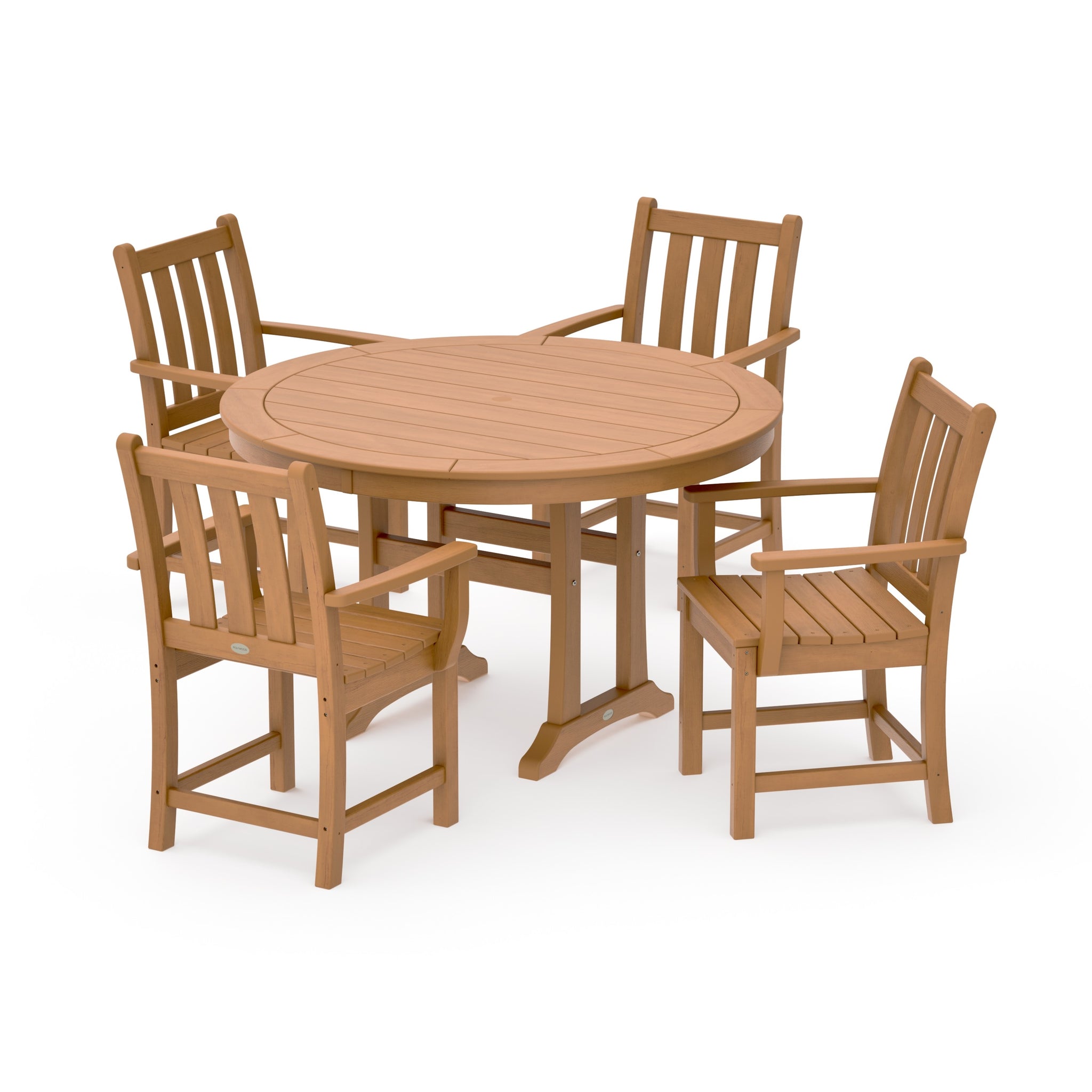 Traditional Garden 5-Piece Round Dining Set with Trestle Legs