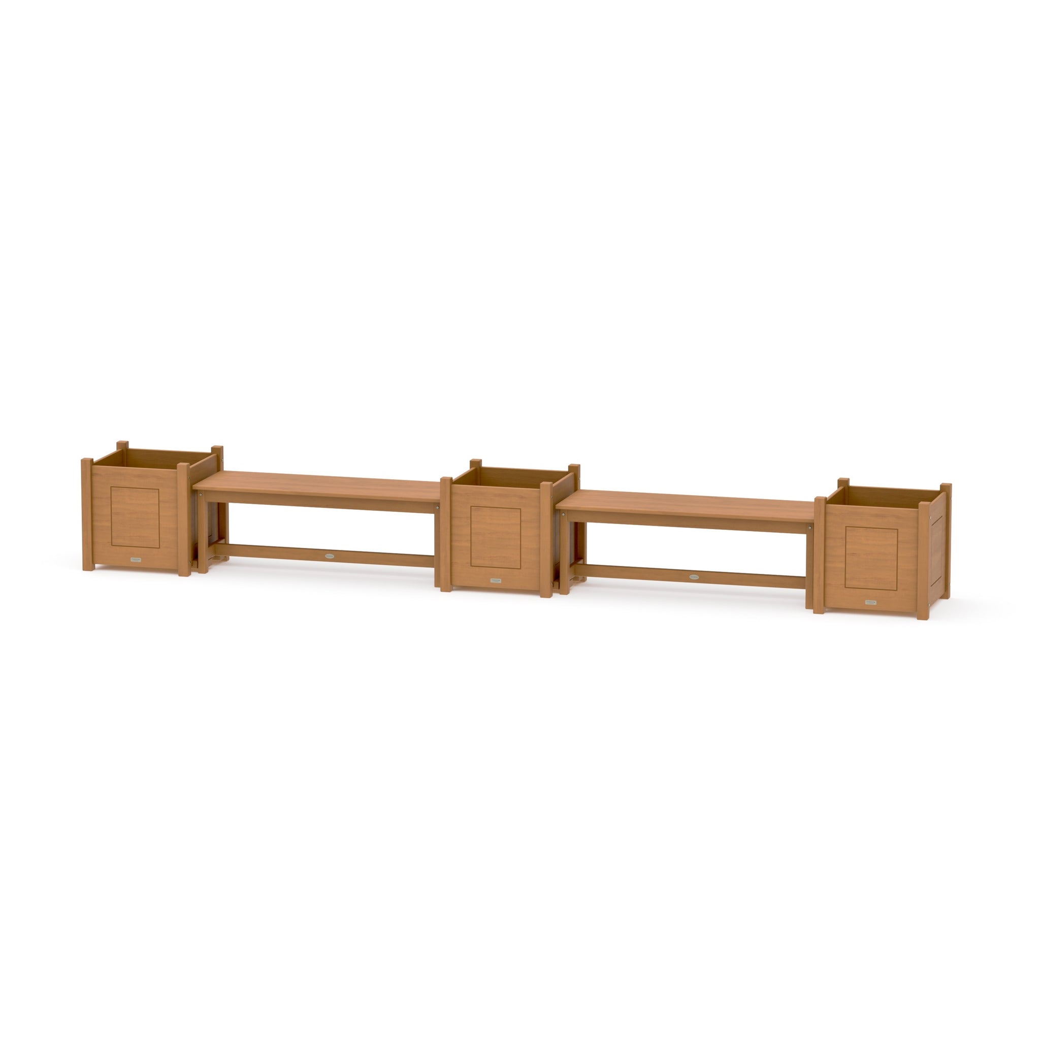 48" Country Living Straight Double Planter Bench Set - Large
