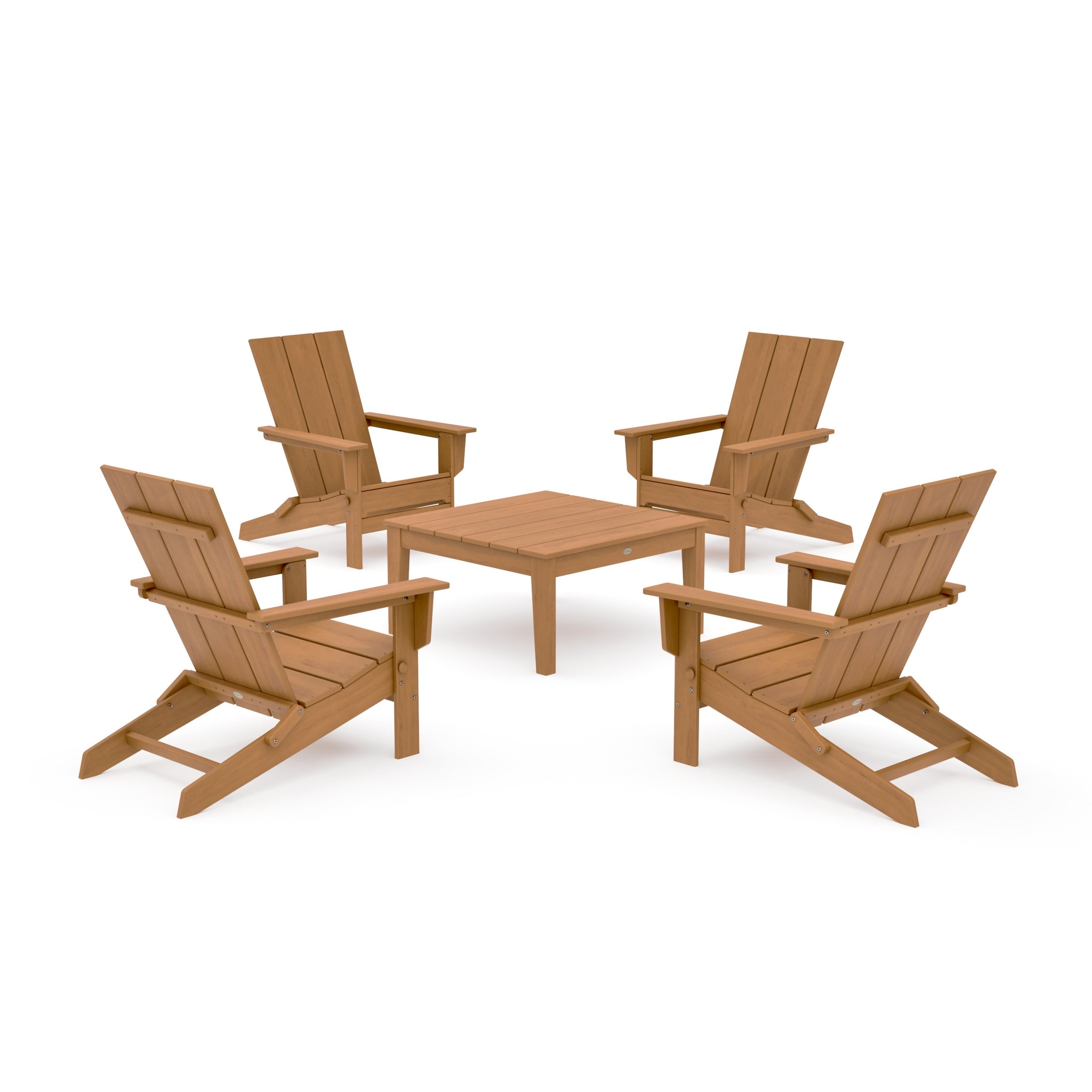 5-Piece Modern Studio Folding Adirondack Chair Conversation Group