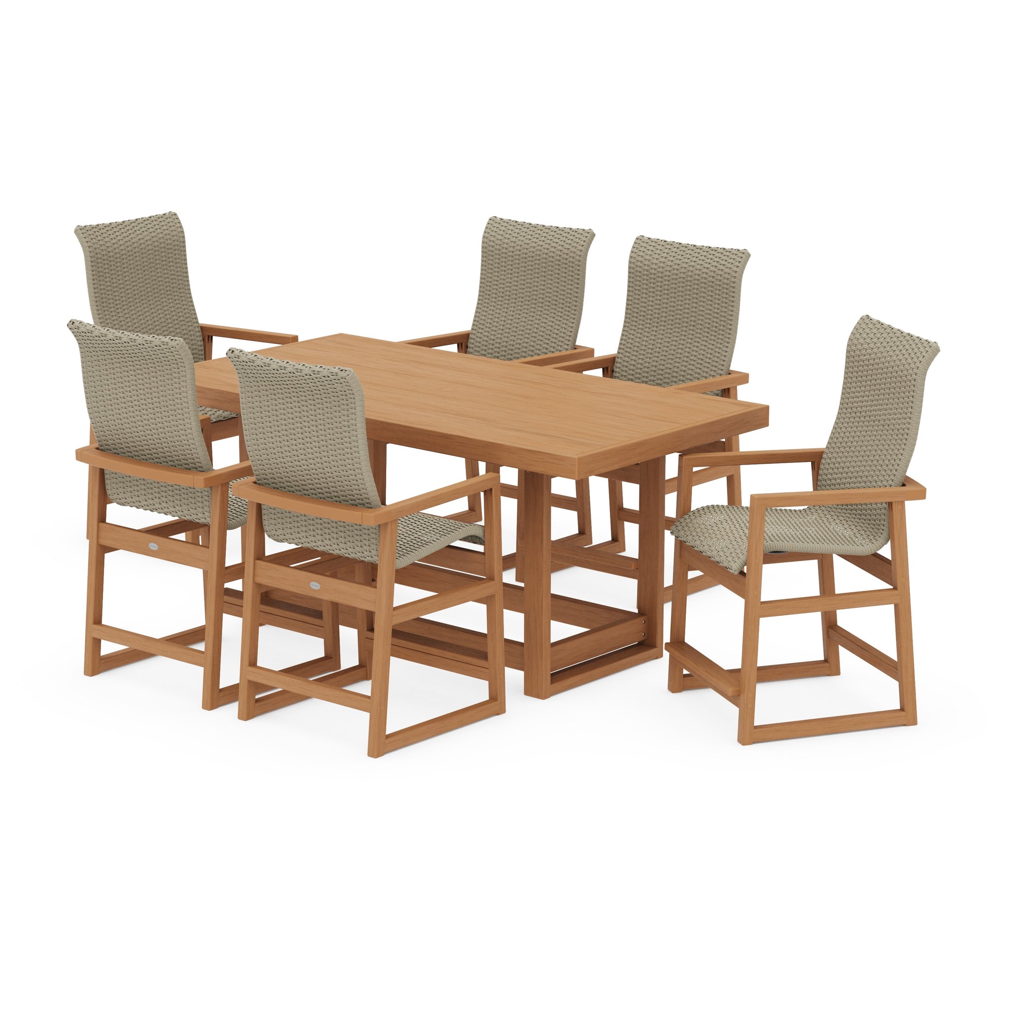 EDGE Woven Highback Arm Chair 7-Piece Counter Set
