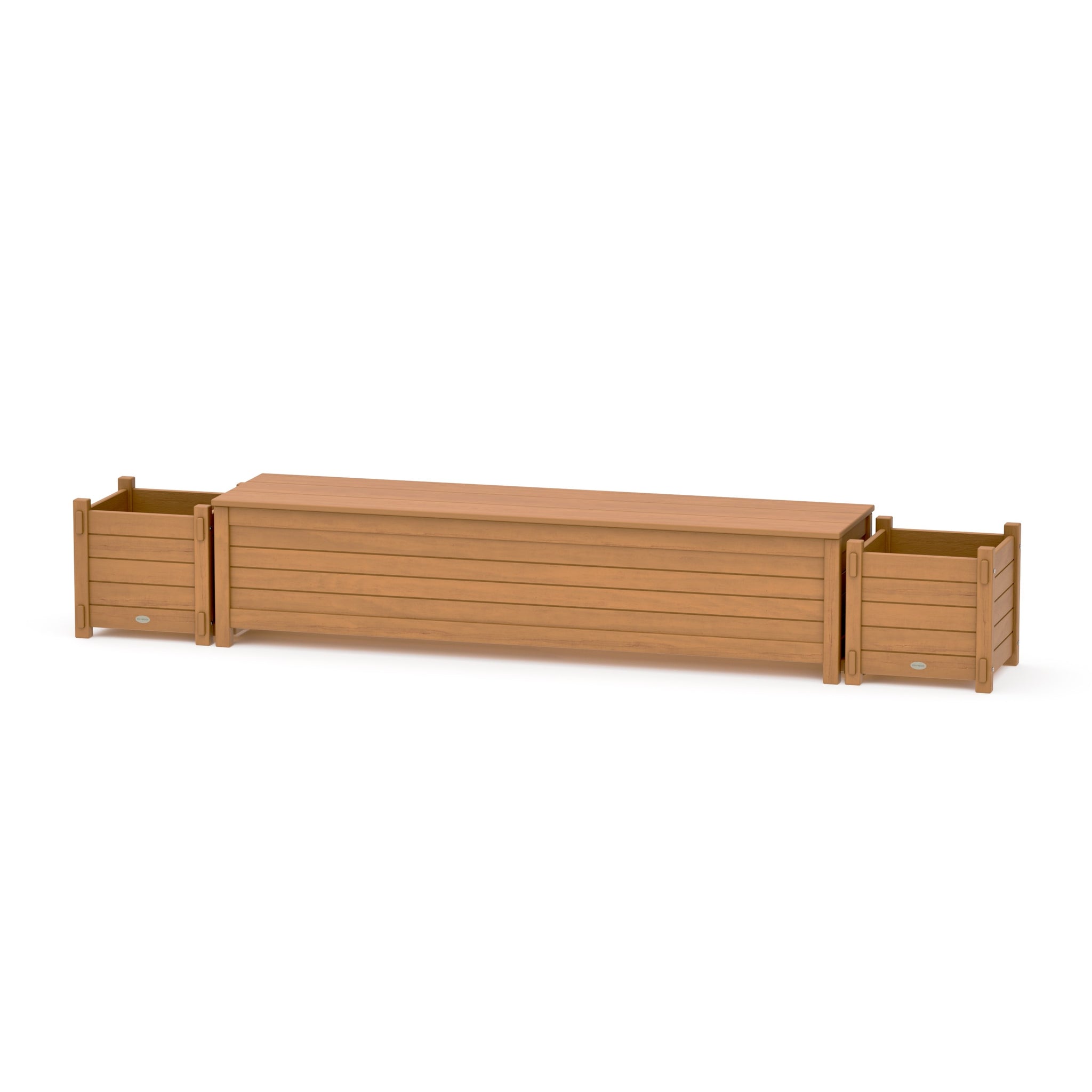 72" Nautical Straight Planter Storage Bench Set