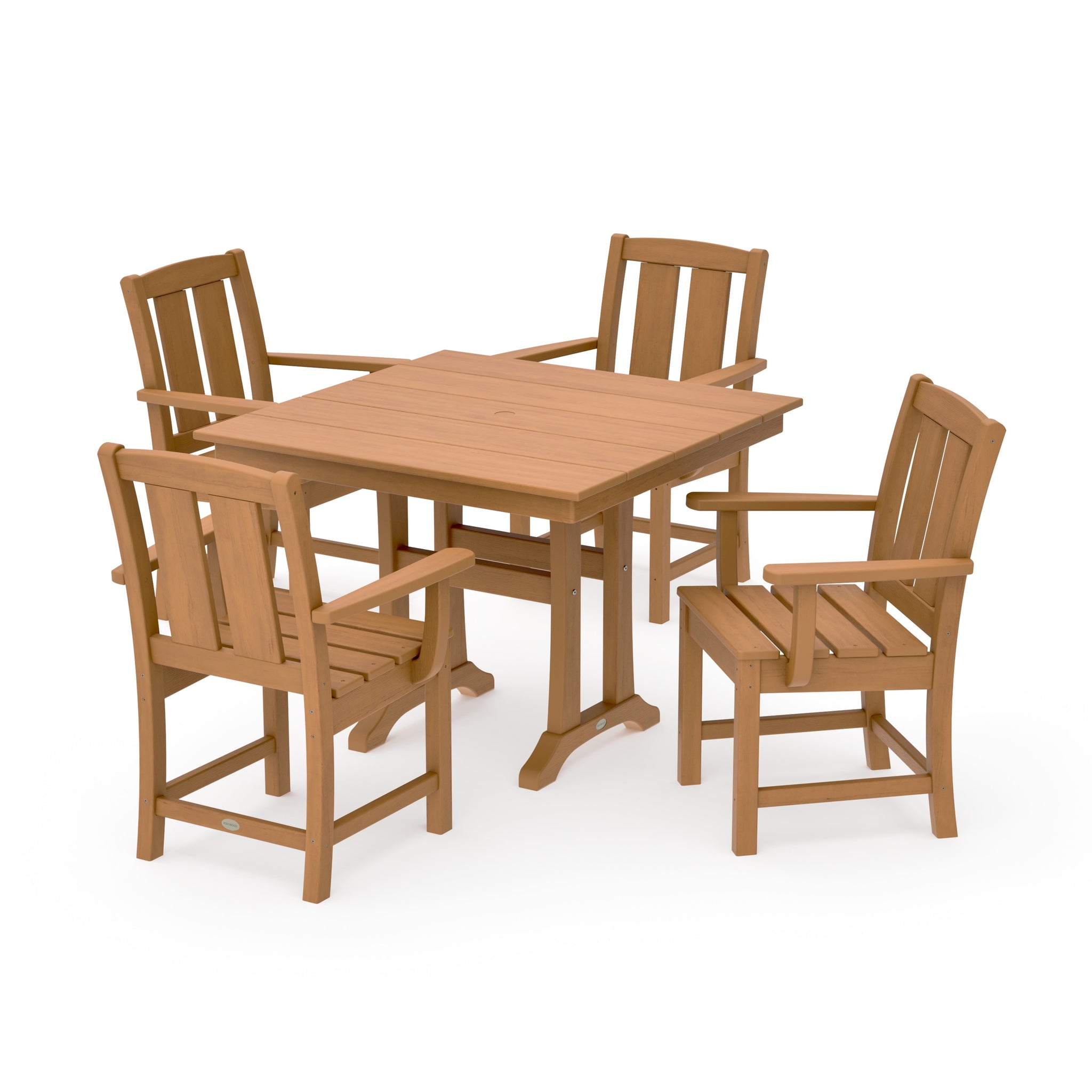 Mission 5-Piece Farmhouse Dining Set with Trestle Legs