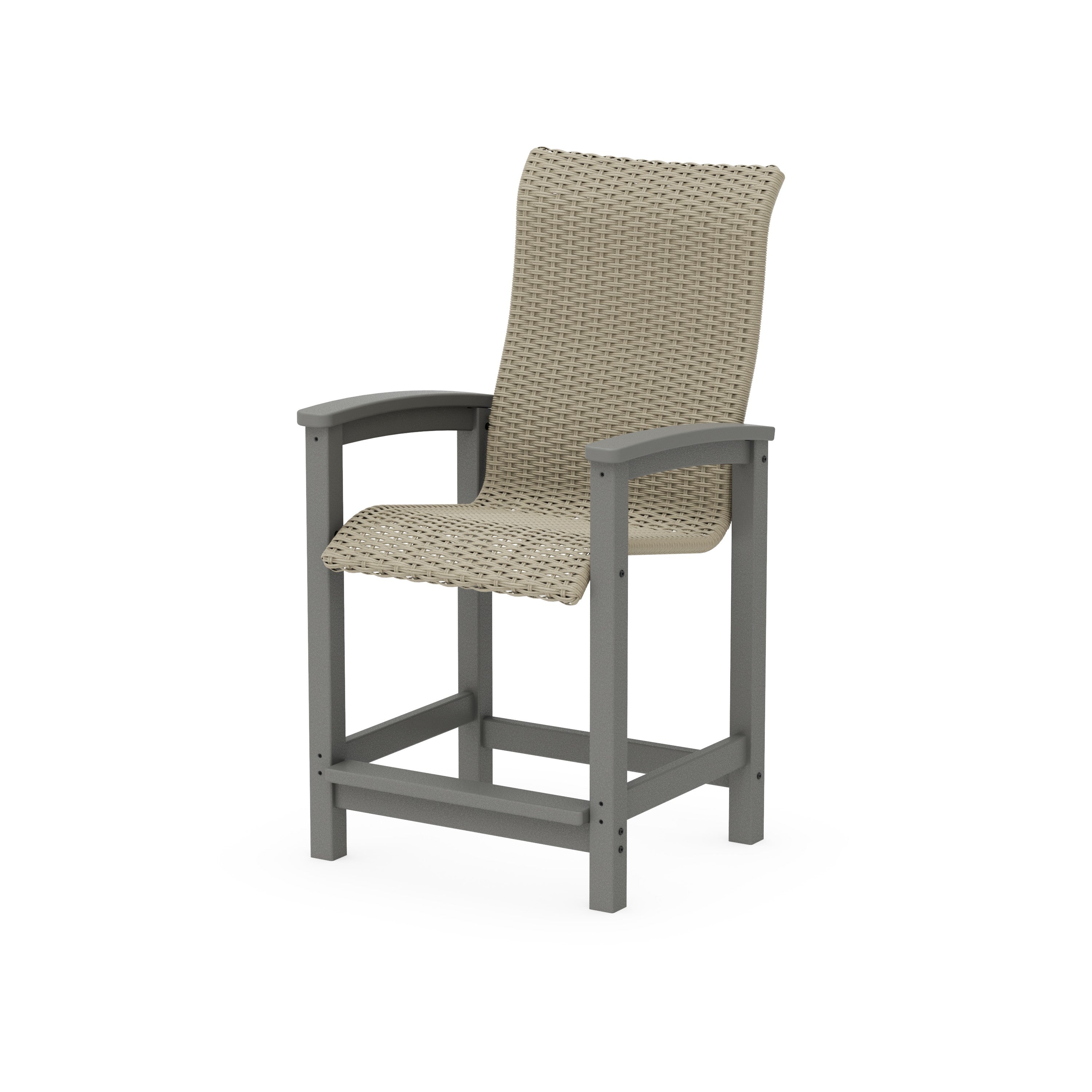 Coastal Woven High-Back Counter Chair