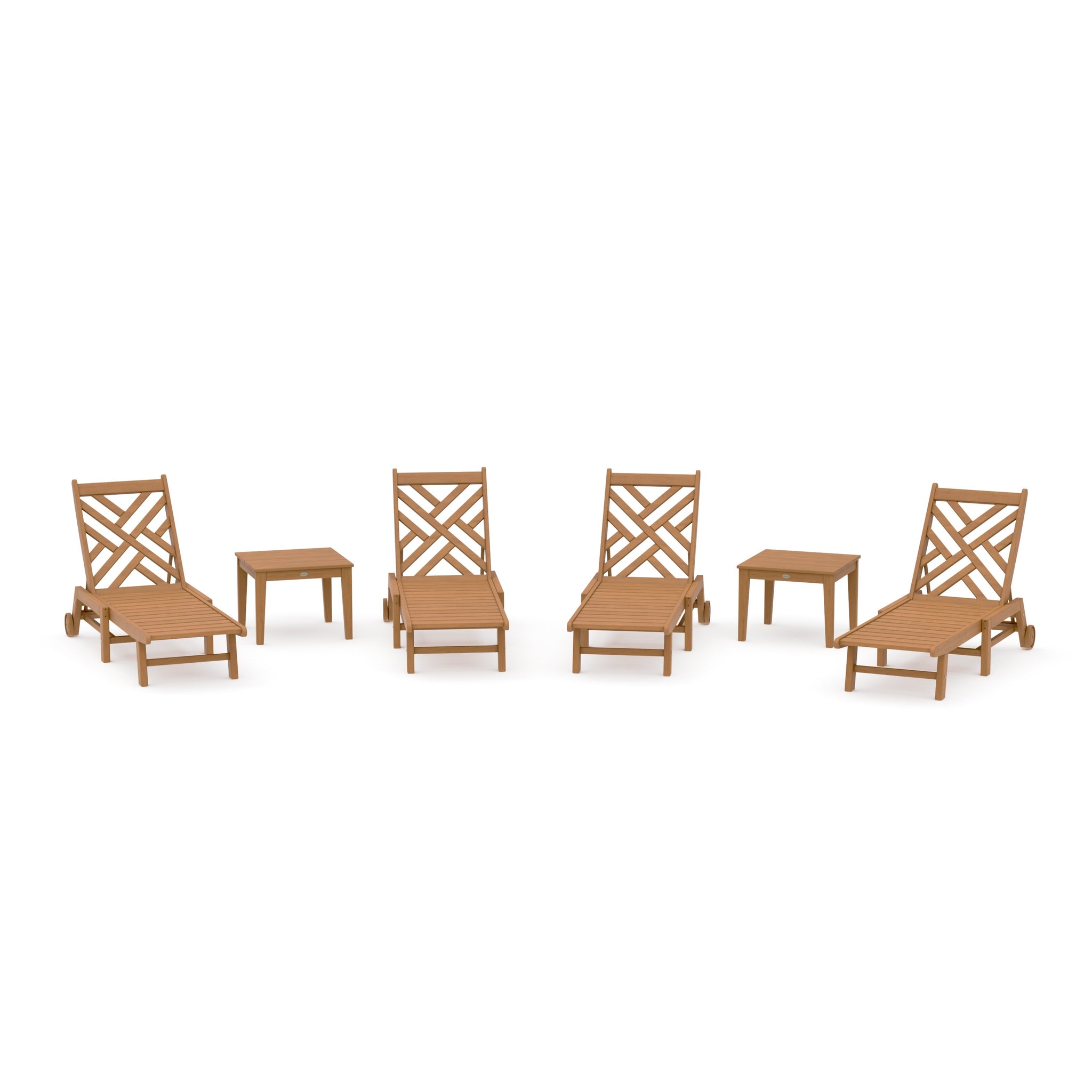 Chippendale 6-Piece Chaise Set with Wheels