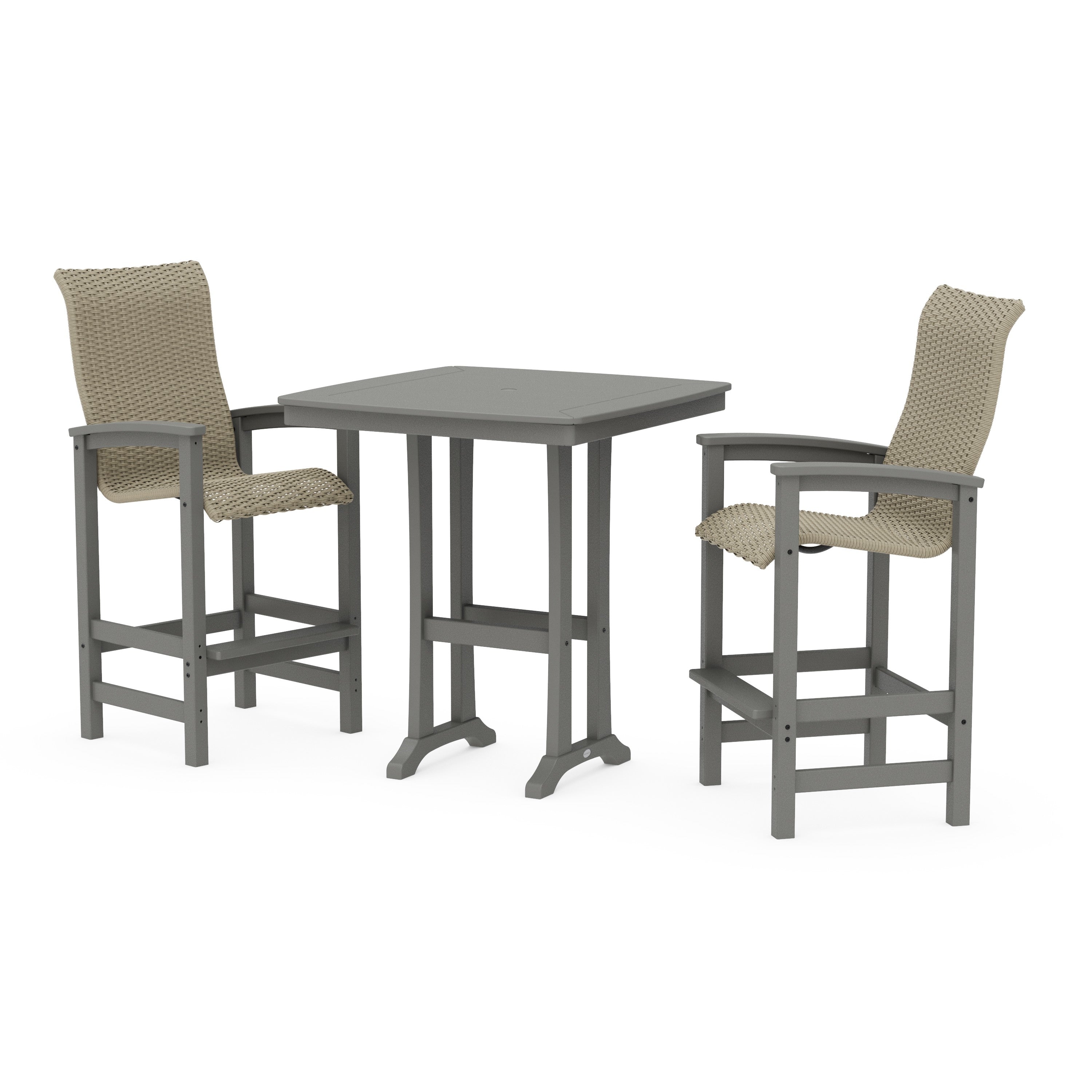 Coastal Woven High-Back 3-Piece Bar Set