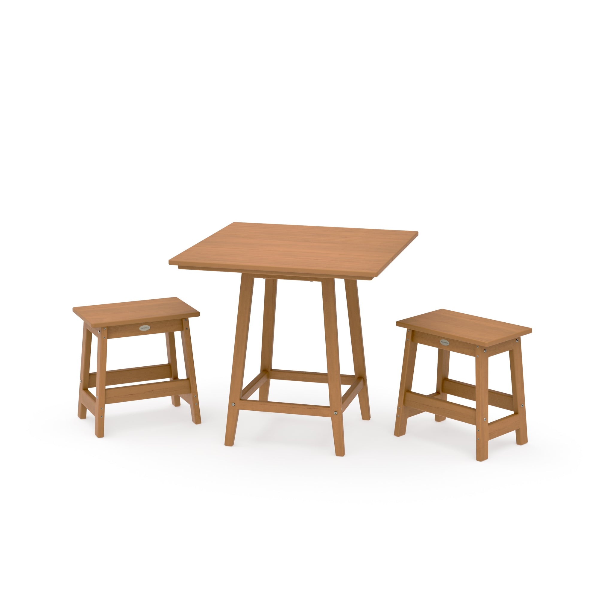 Modern Studio Stool 3-Piece Square Bistro Set