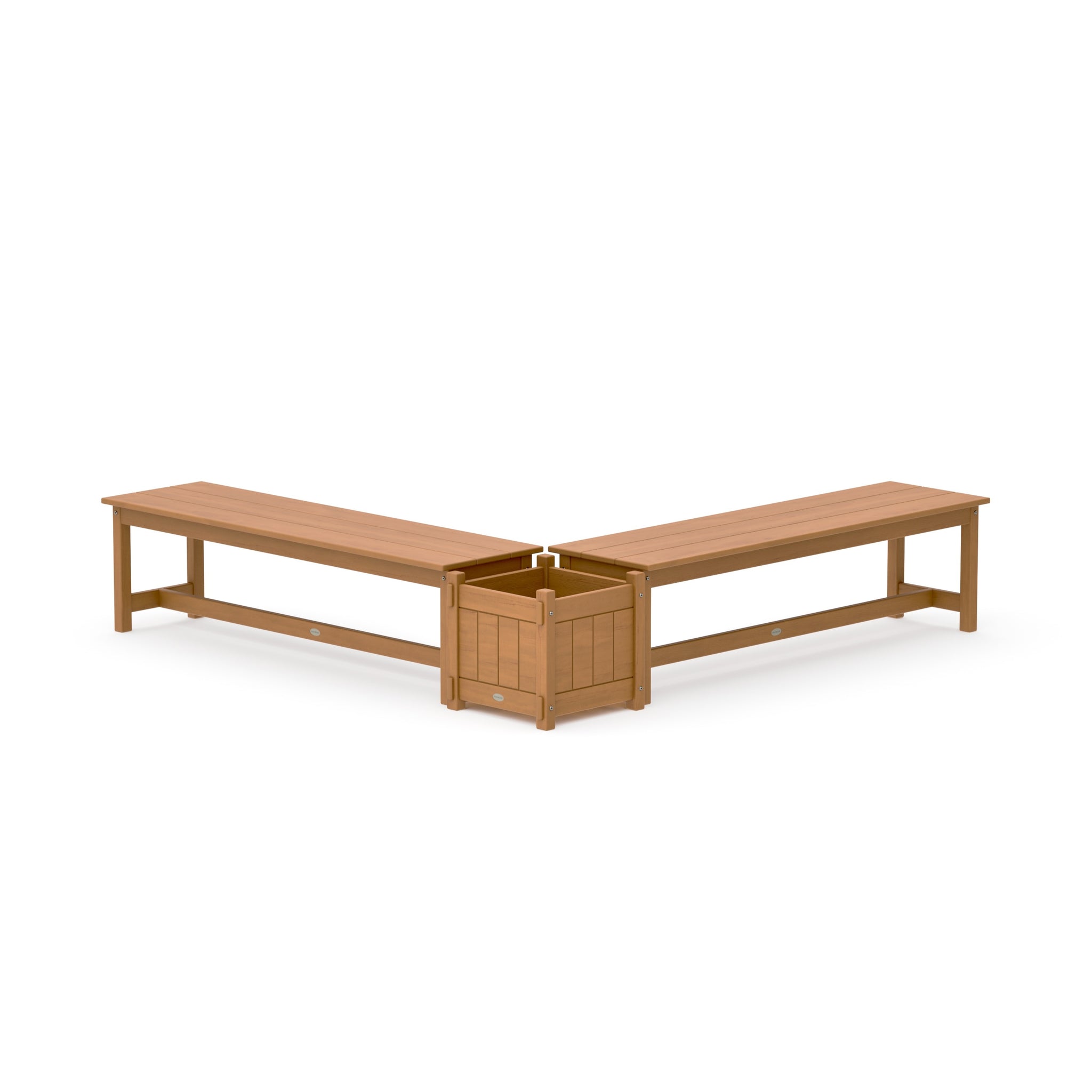 60" Vineyard L- Shaped Planter Bench Set