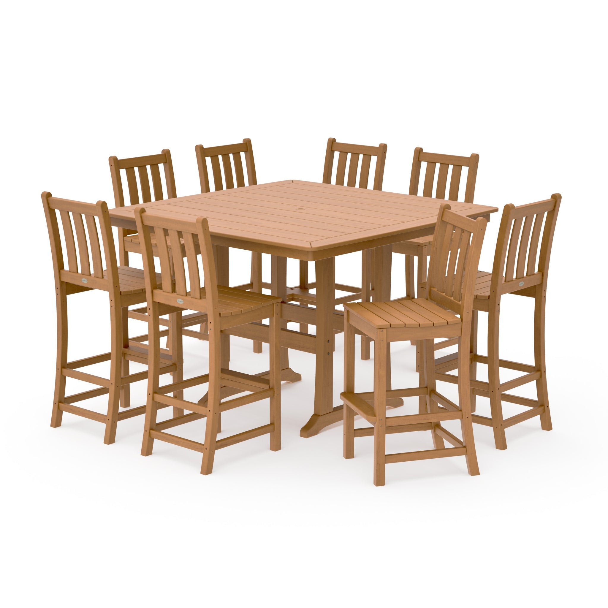 Traditional Garden 9-Piece Nautical Trestle Bar Set
