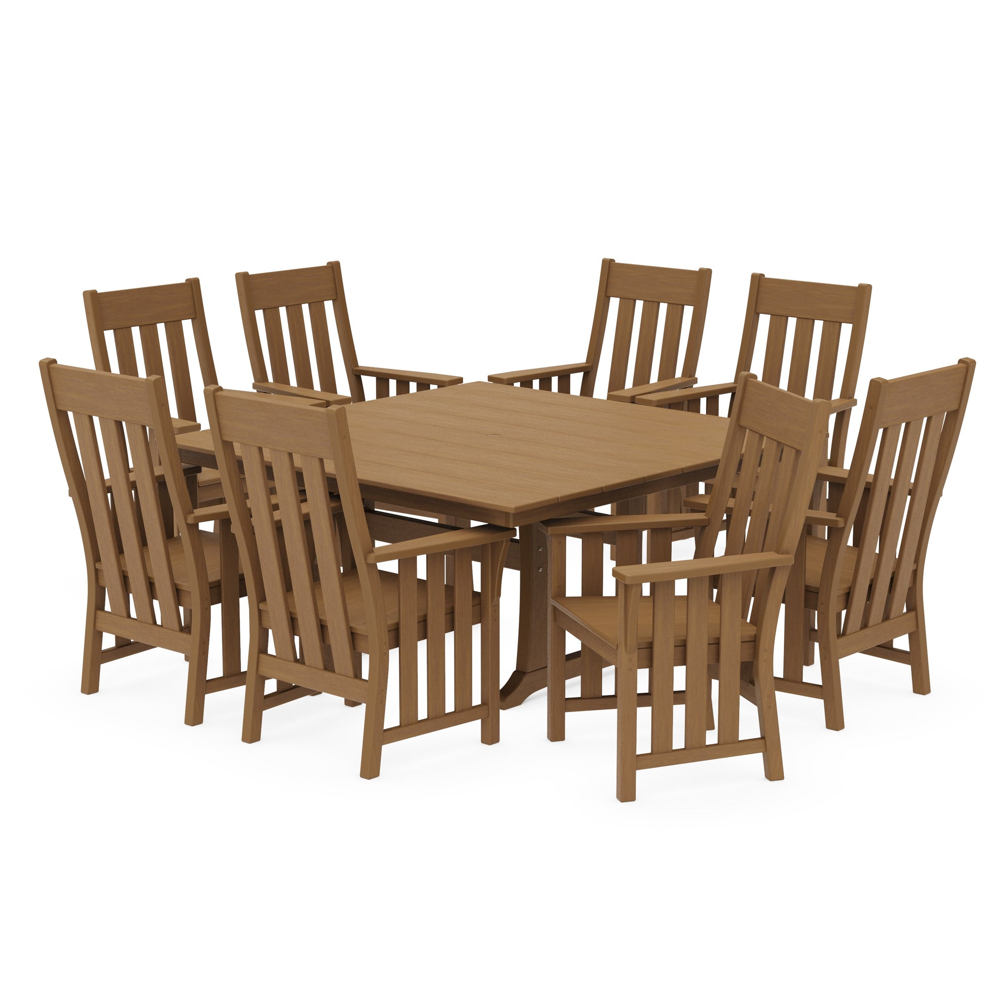 Acadia 9-Piece Square Farmhouse Dining Set with Trestle Legs