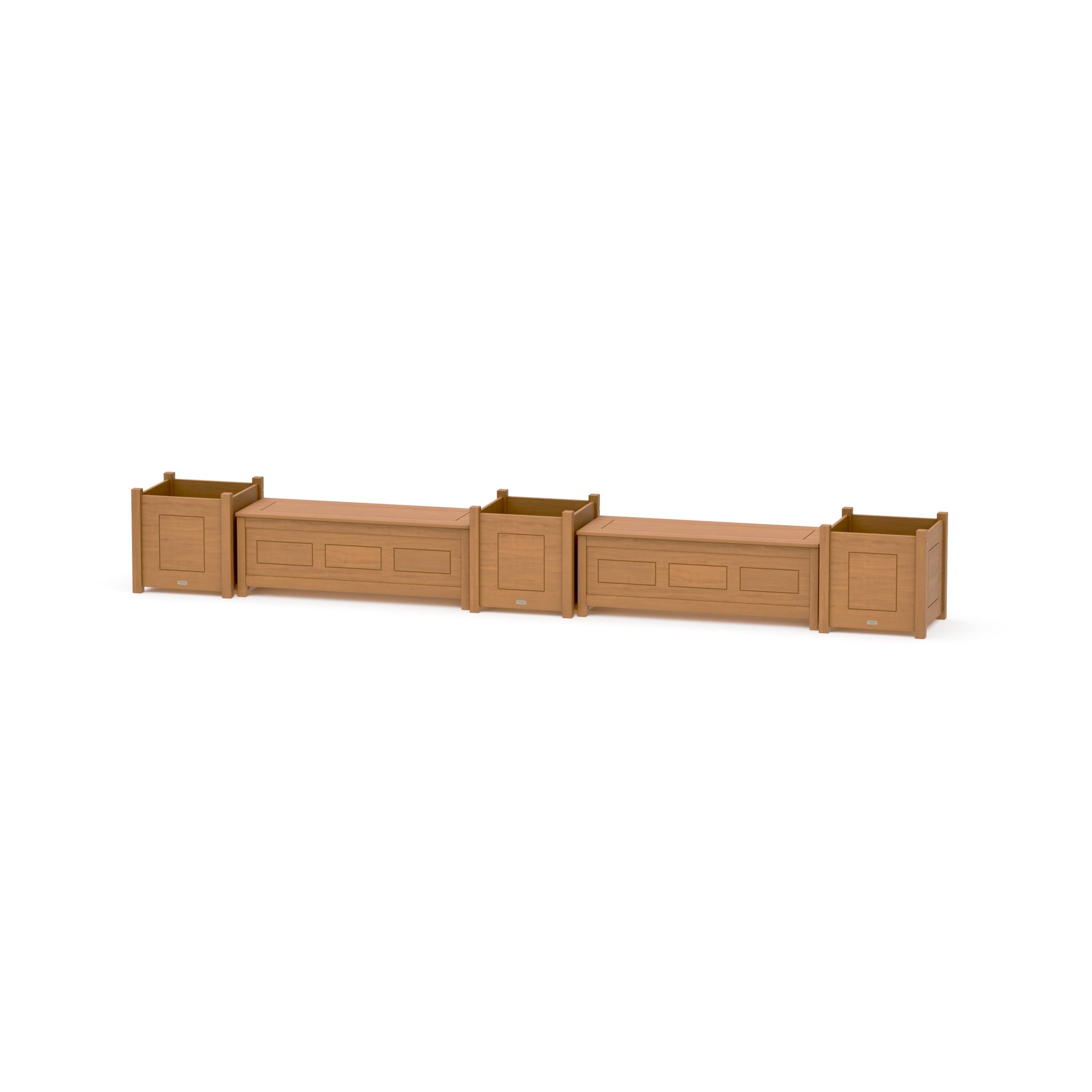 48" Country Living Straight Double Planter Storage Bench Set- Large