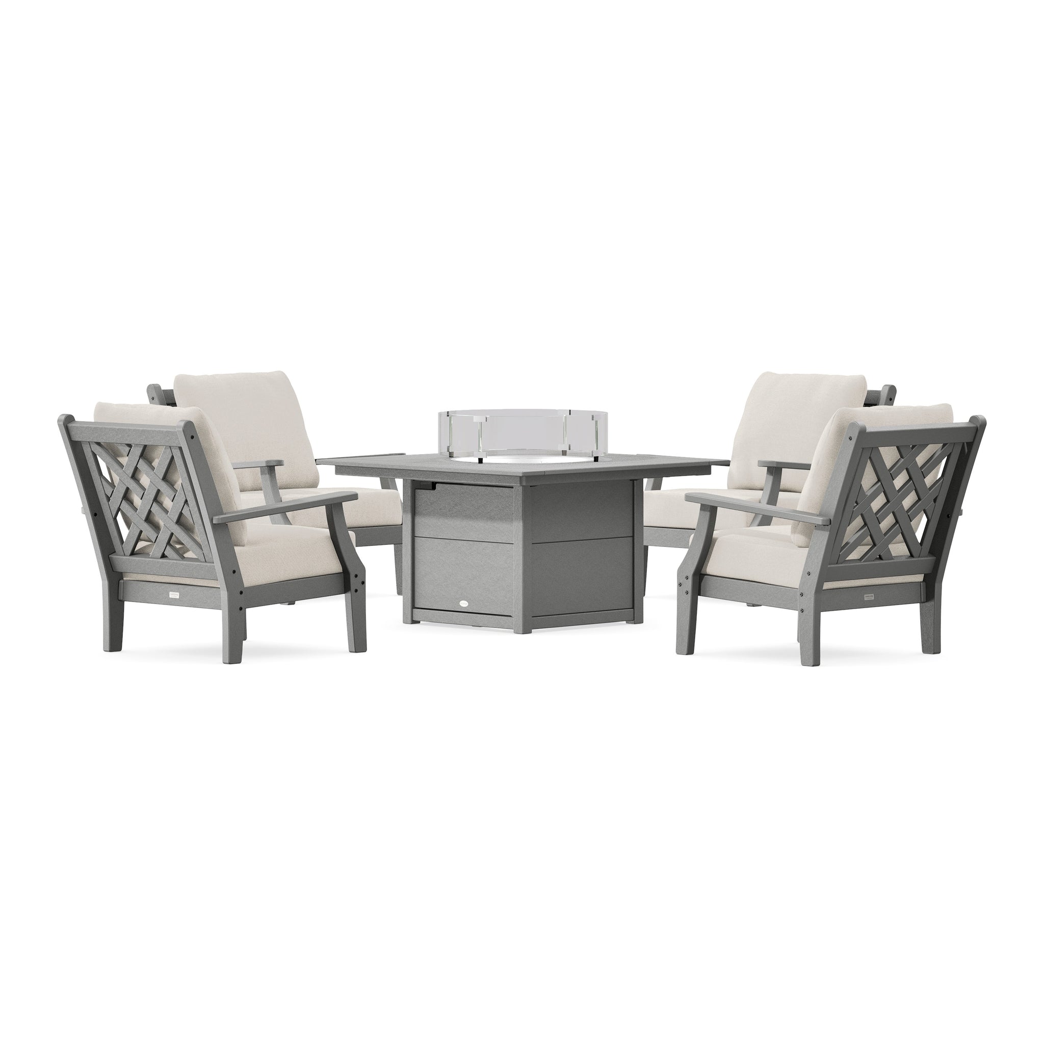 Wovendale 5-Piece Deep Seating Set with Fire Pit Table