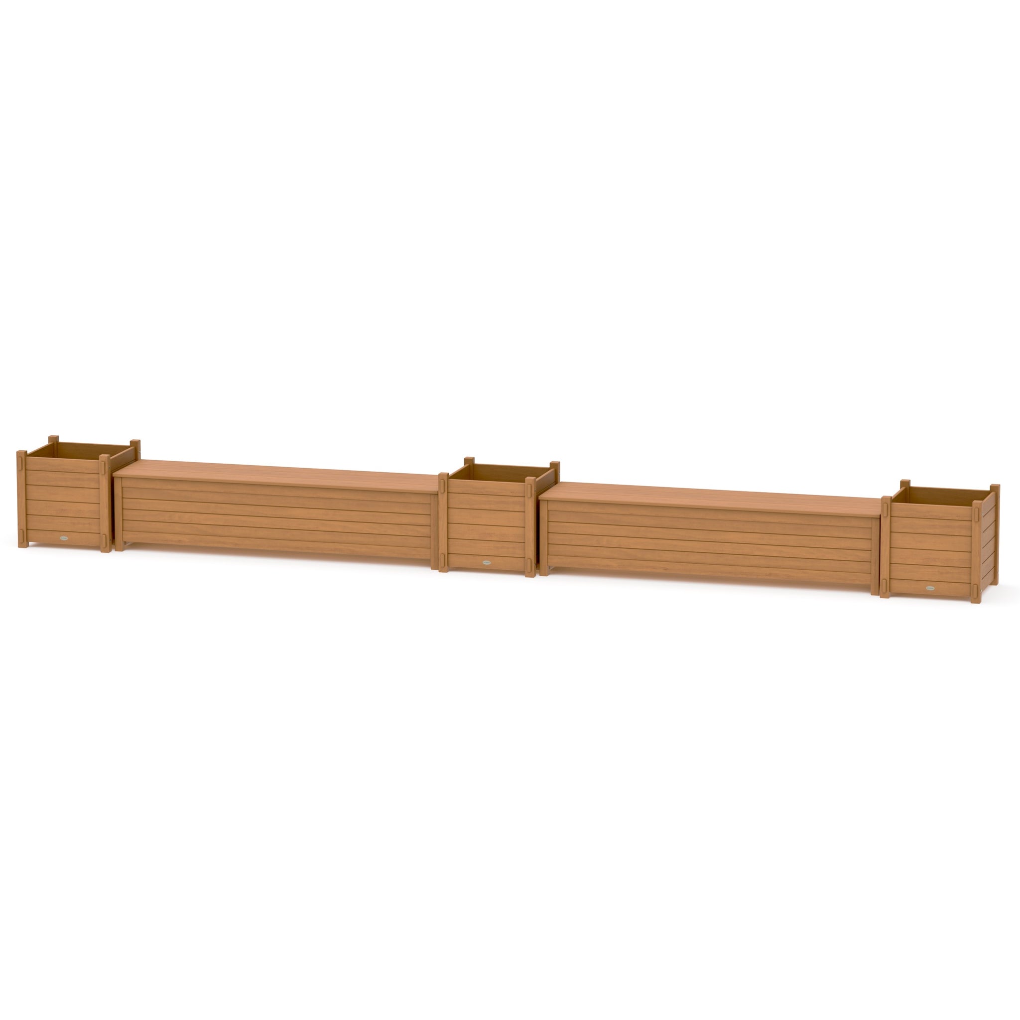 72" Nautical Straight Double Planter Storage Bench Set- Large