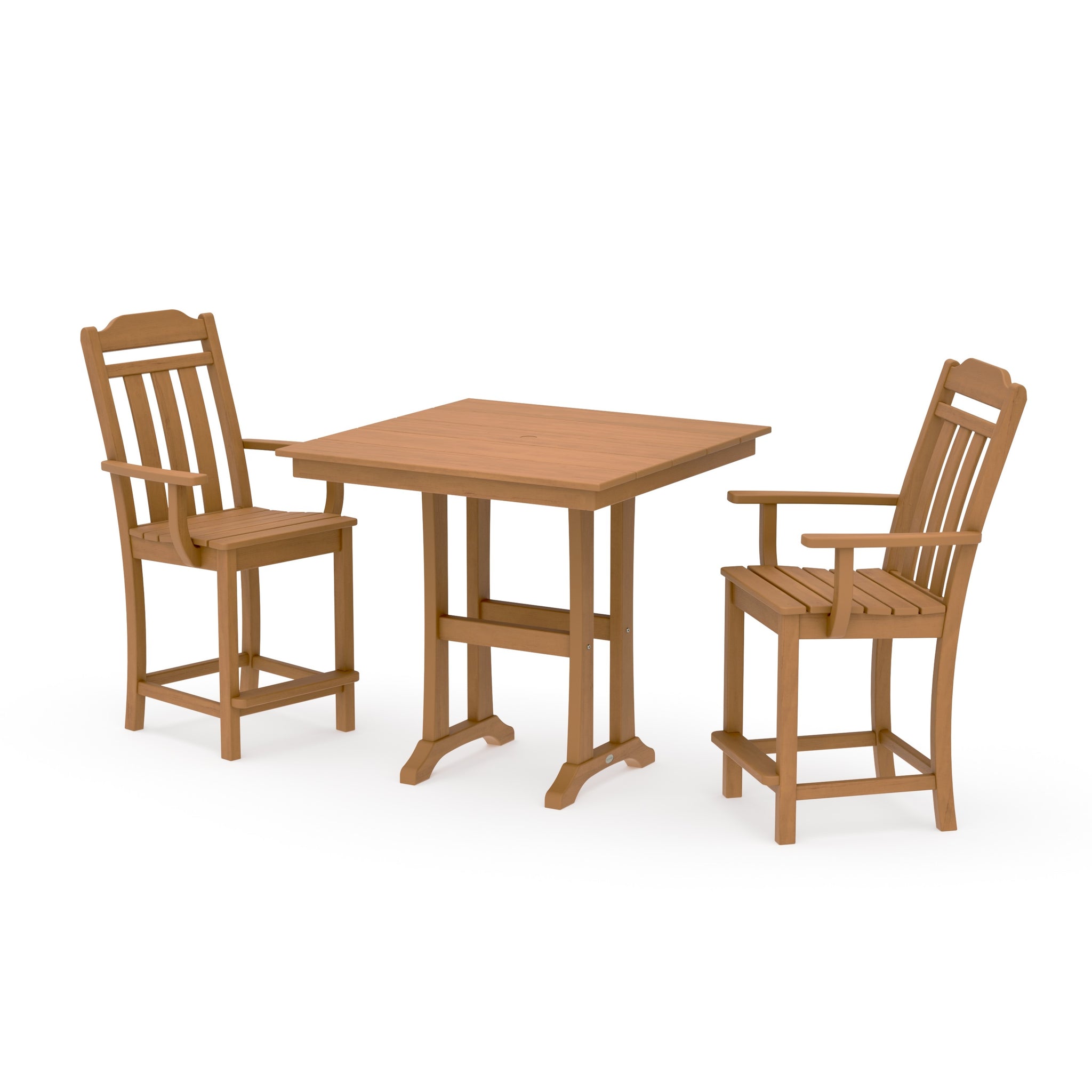 Cottage 3-Piece Farmhouse Counter Set with Trestle Legs