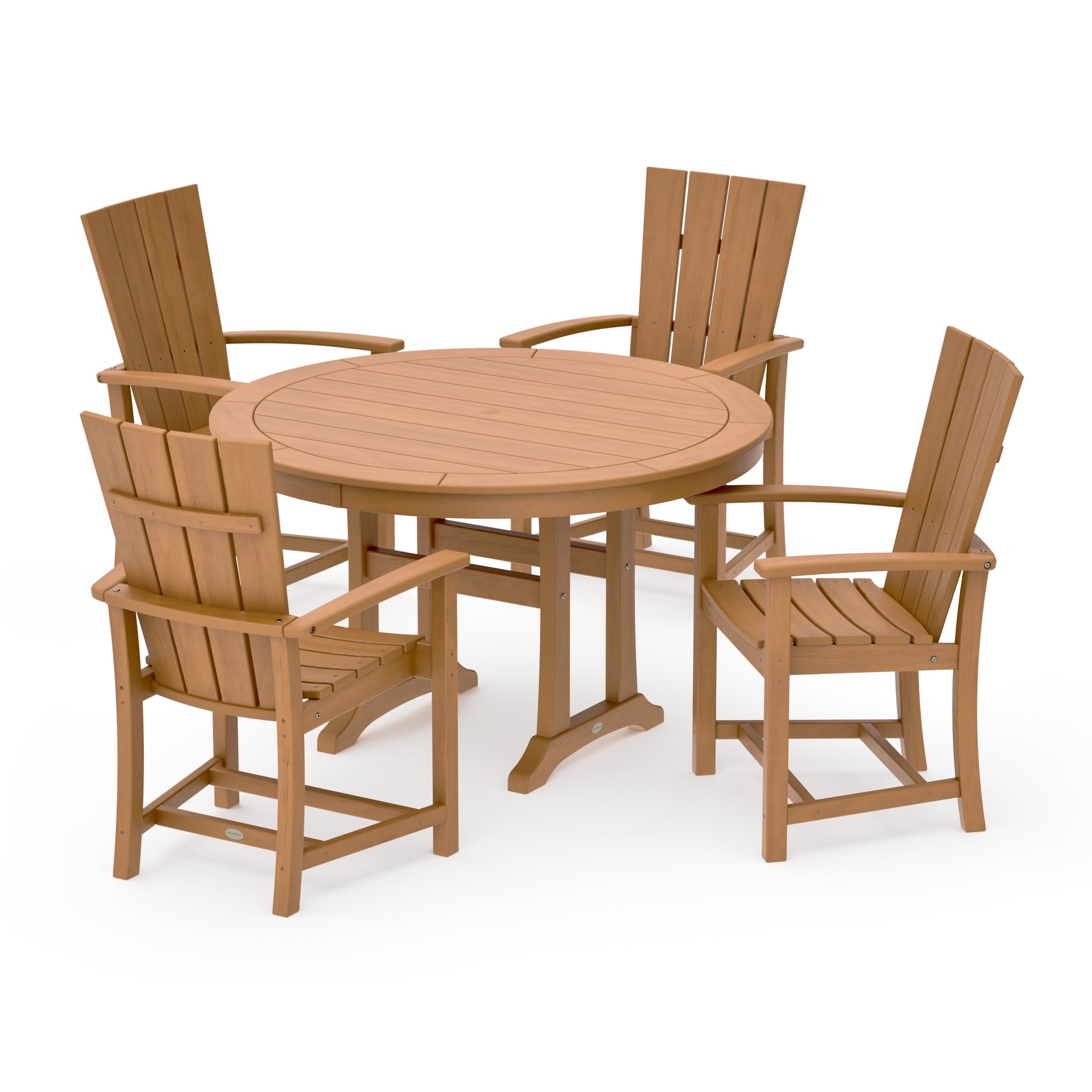 Quattro 5-Piece Round Dining Set with Trestle Legs