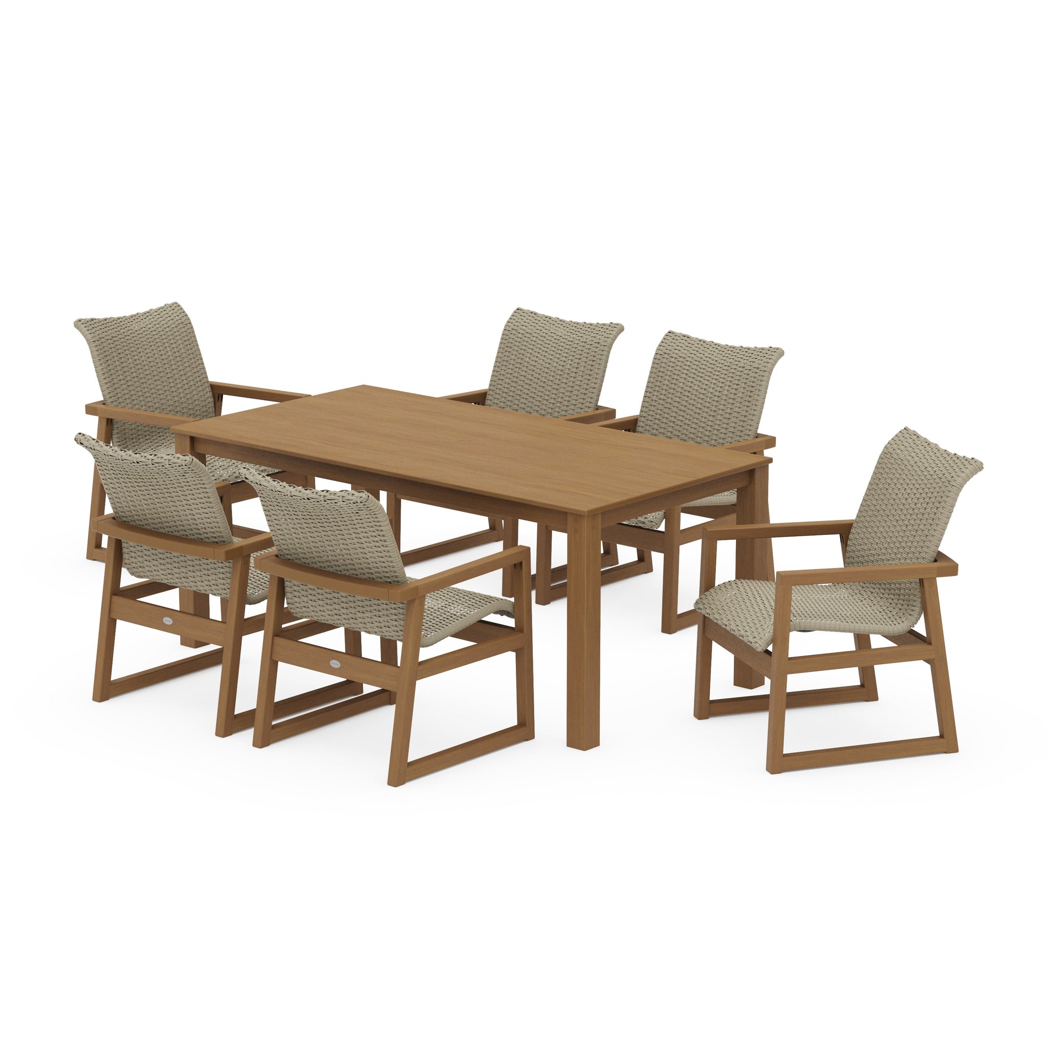 EDGE Woven Arm Chair 7-Piece Parsons Dining Set